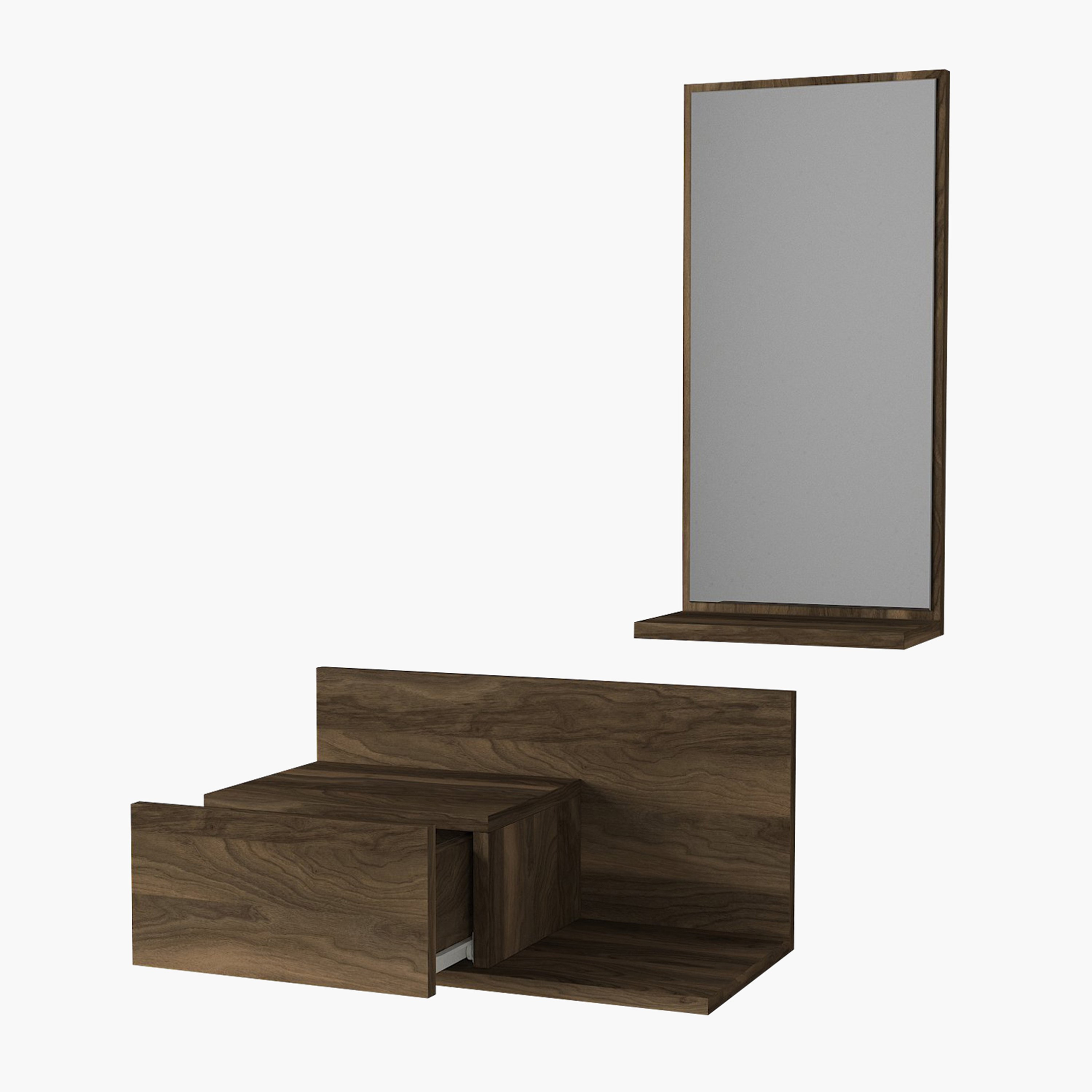 تسريحة تُثبت على الحائط بدرج ومرآة من مودوليكس دراكس-hbxbedroom-dressersandchests-dressersandmirrors-image-4