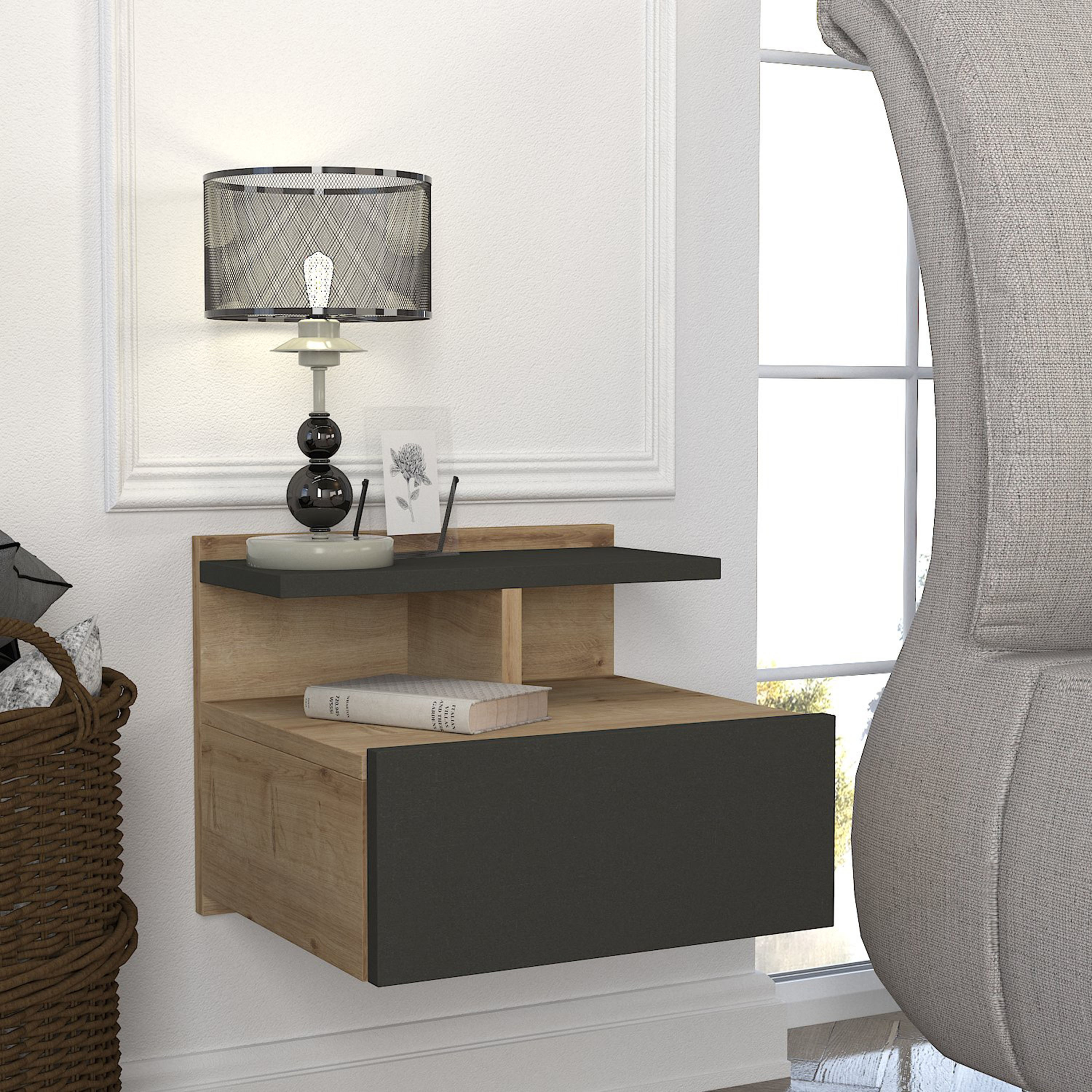 طاولة سرير جانبية تُثبت على الحائط من مودوليكس سيسنا-hbxbedroom-nightstands-image-1