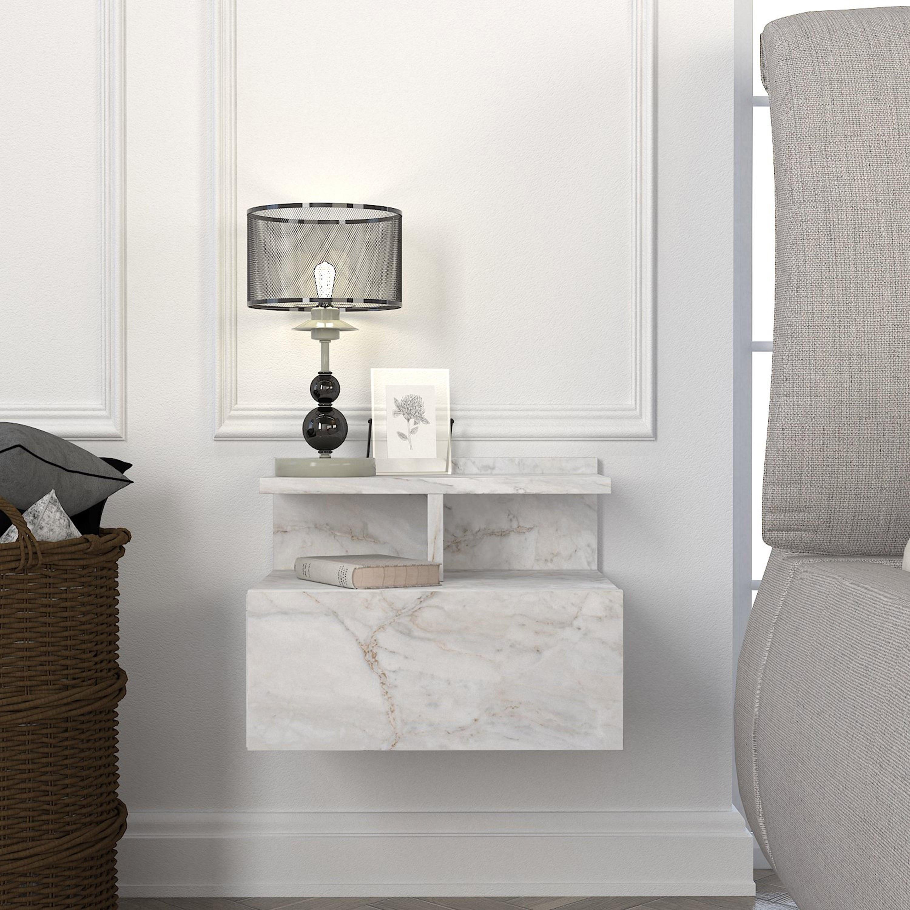 Modulix Cesna Wall Mounted Nightstand Side Table-hbxbedroom-nightstands-image-2