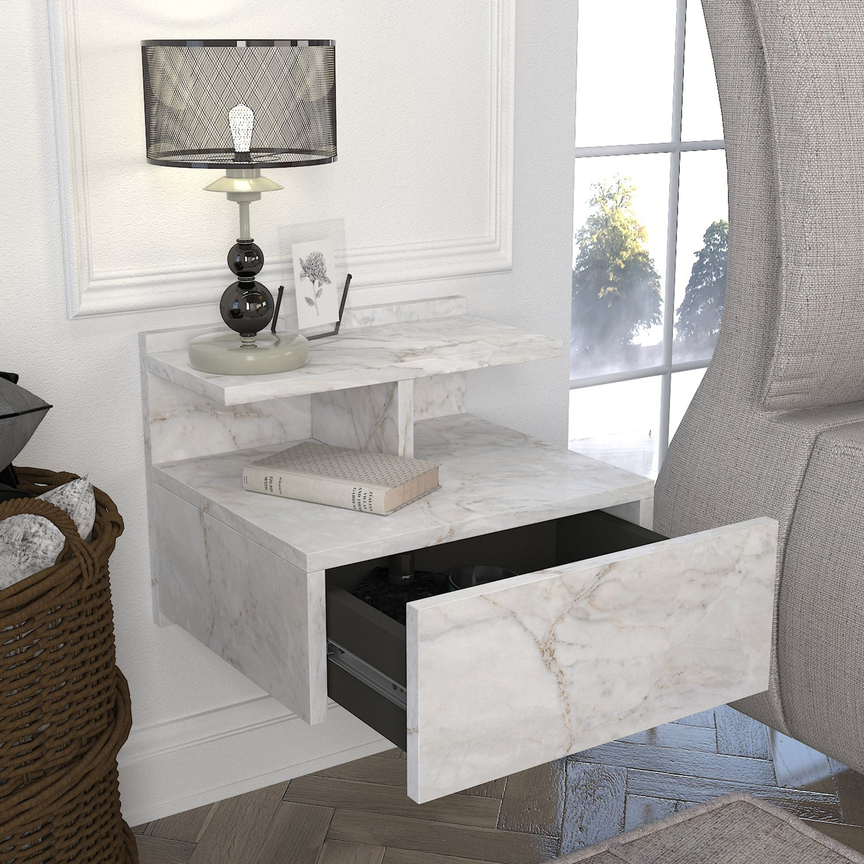 Modulix Cesna Wall Mounted Nightstand Side Table-hbxbedroom-nightstands-image-3