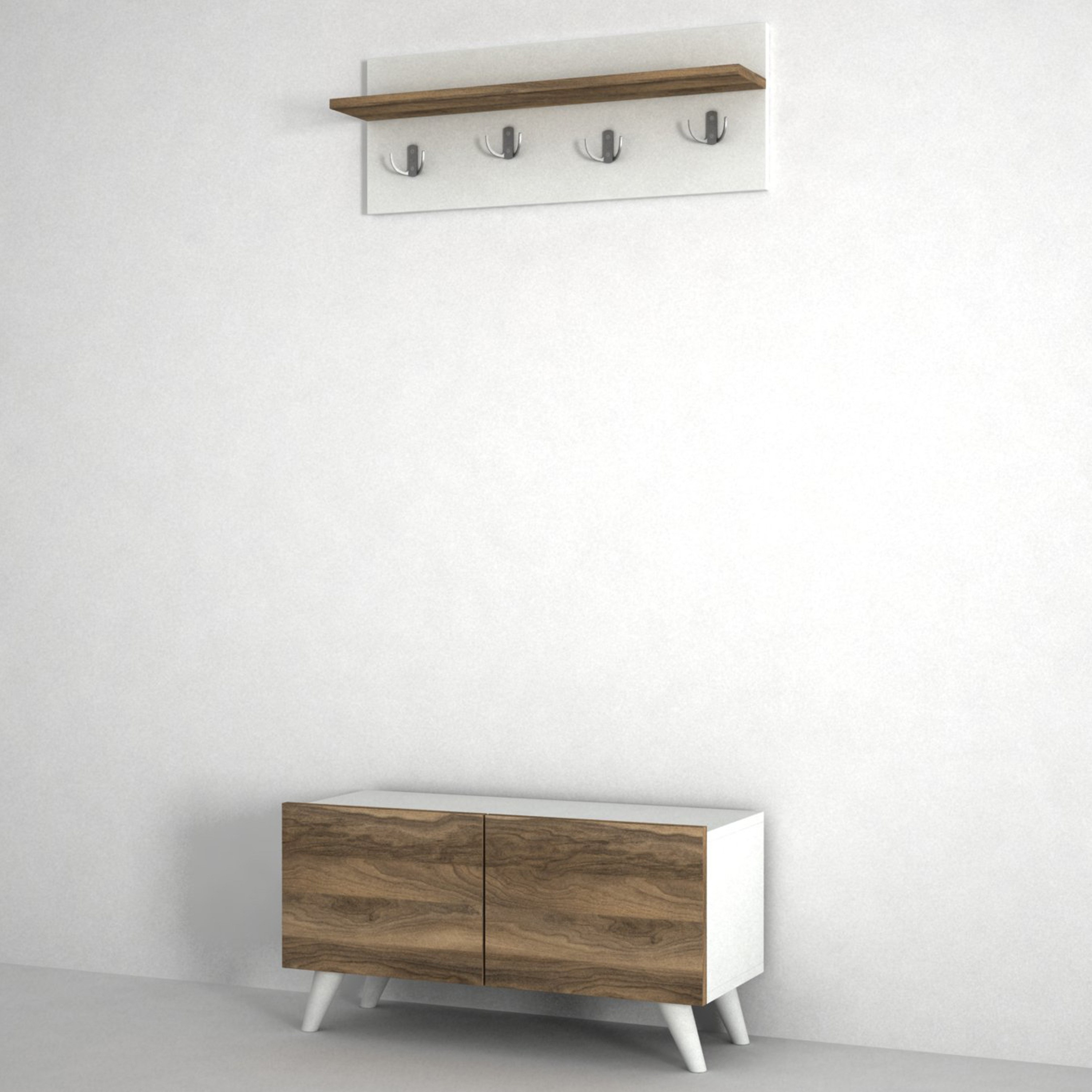خزانة بابين مع رفوف معاطف تُثبت على الحائط من مودوليكس لورس-hbxdecorandfurnishings-bathroomaccessories-bathroomstorage-image-4
