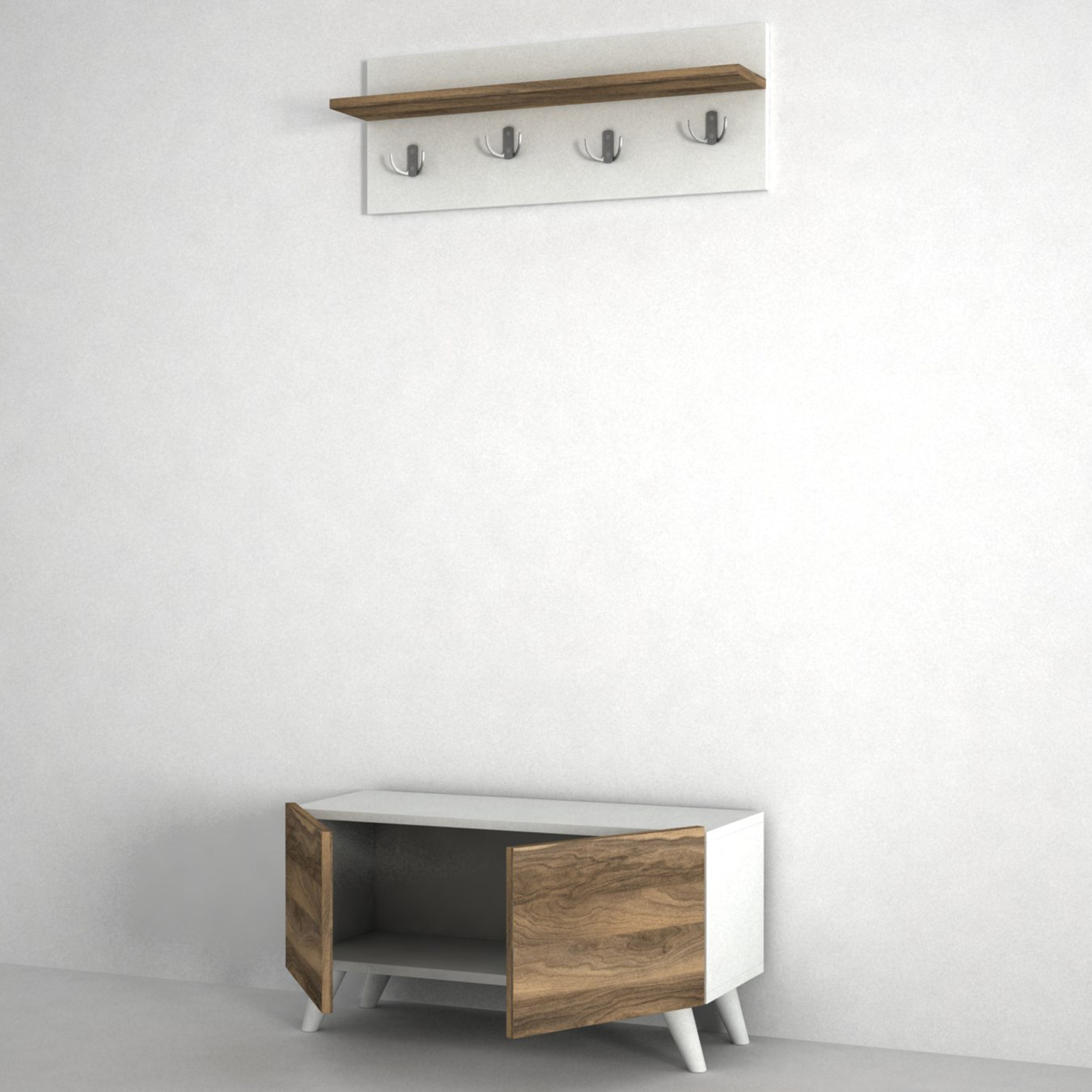 خزانة بابين مع رفوف معاطف تُثبت على الحائط من مودوليكس لورس-hbxdecorandfurnishings-bathroomaccessories-bathroomstorage-image-5