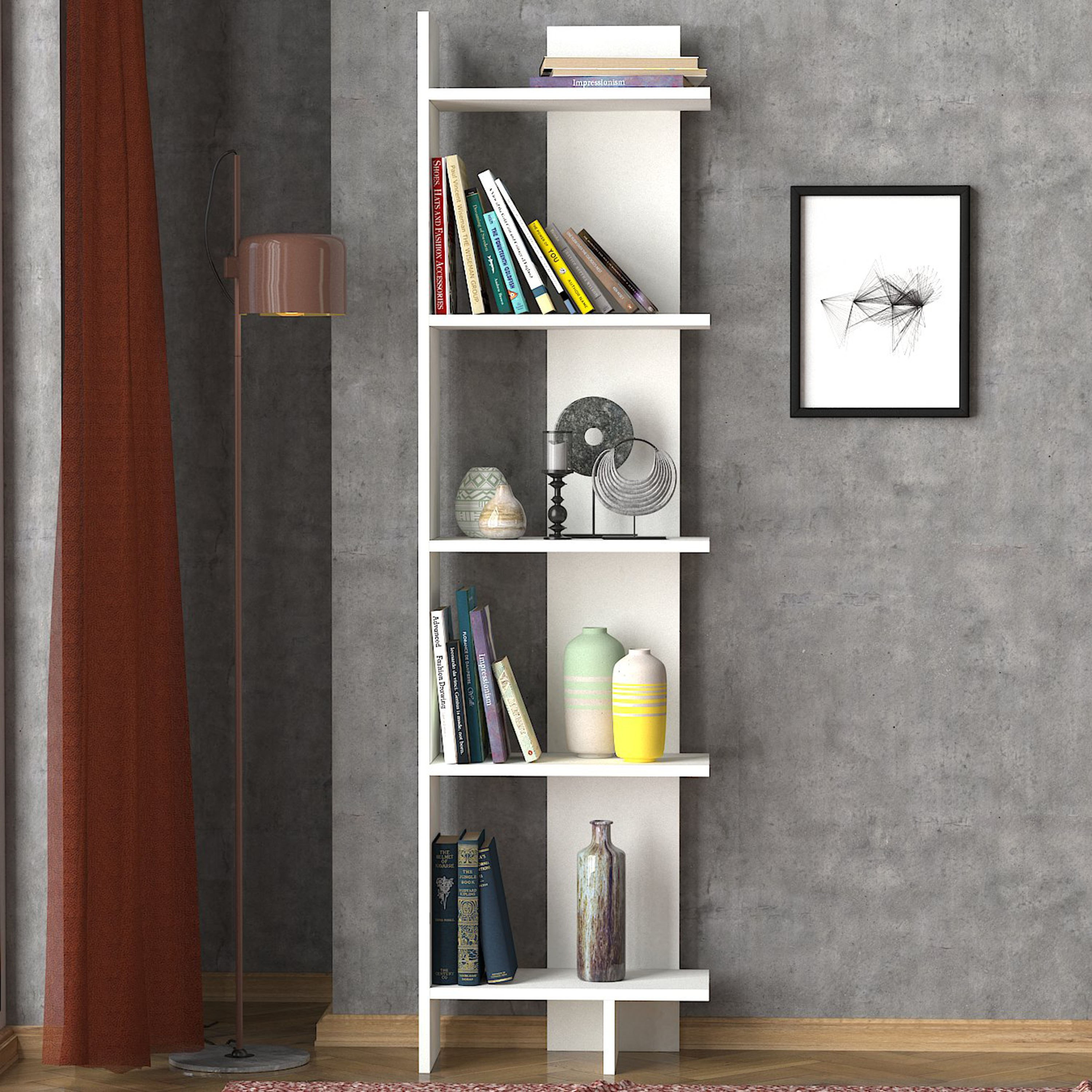 خزانة كتب 5 مستويات من مودوليكس بيرلا-hbxfurniture-office-bookcases-image-2