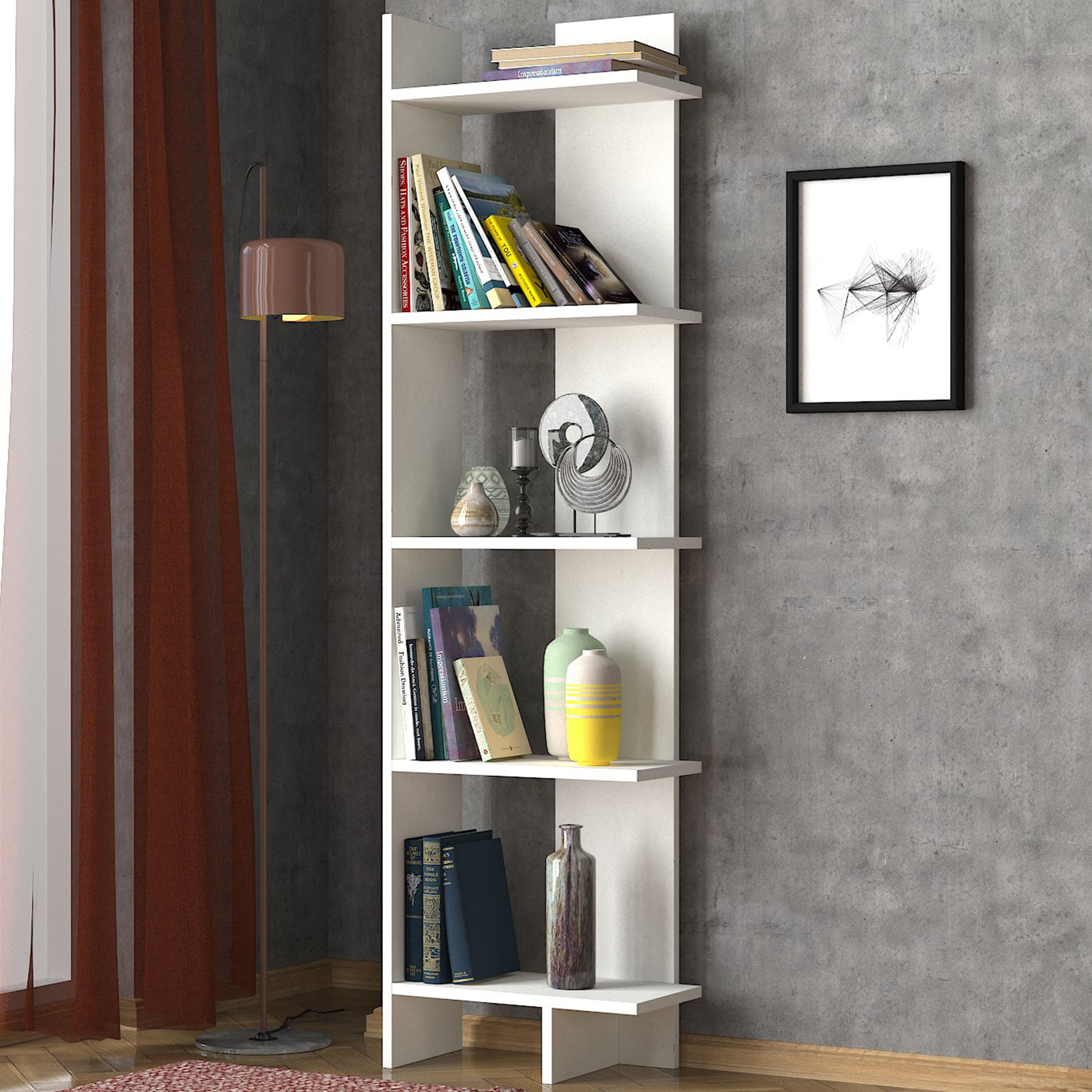 خزانة كتب 5 مستويات من مودوليكس بيرلا-hbxfurniture-office-bookcases-image-1