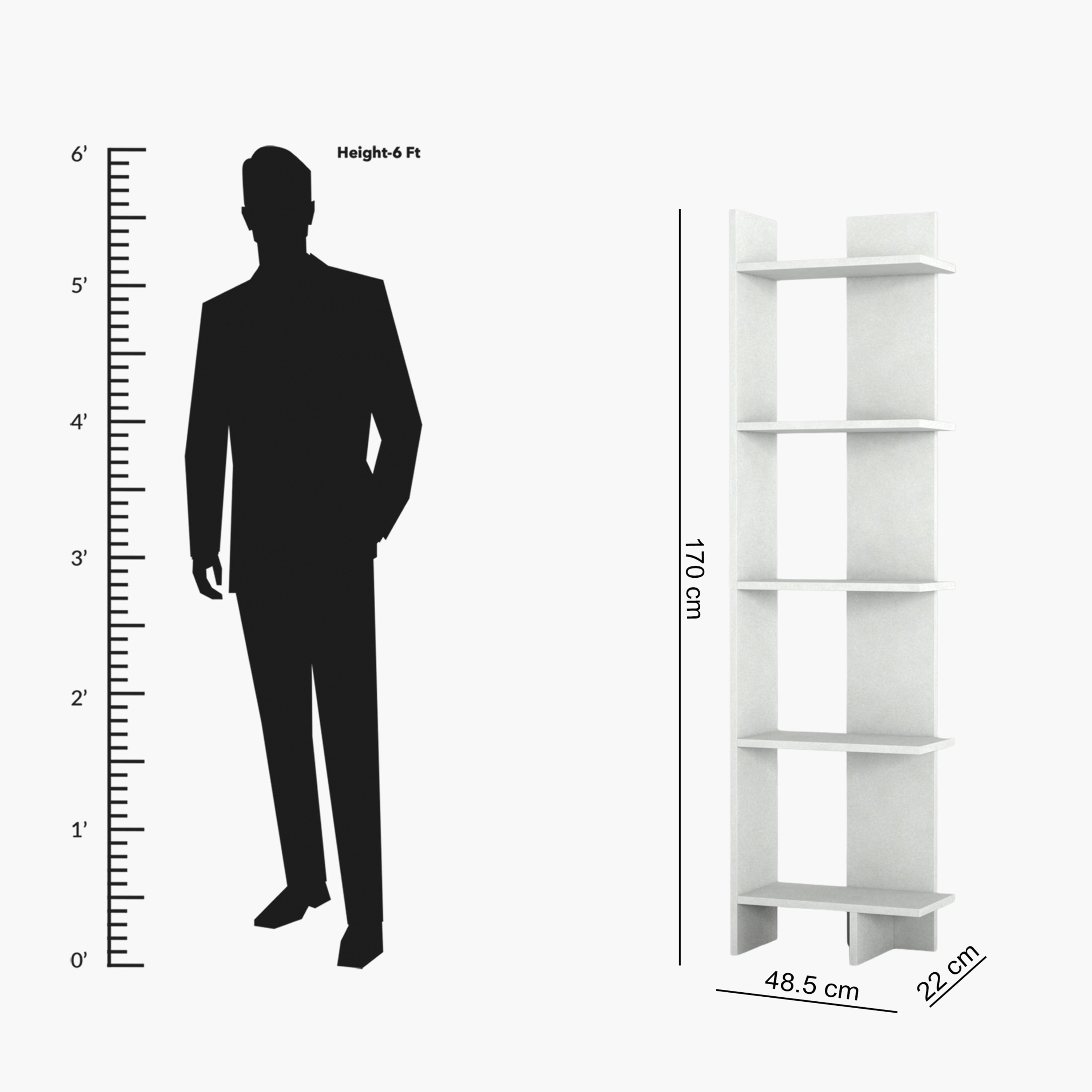 خزانة كتب 5 مستويات من مودوليكس بيرلا-hbxfurniture-office-bookcases-image-7