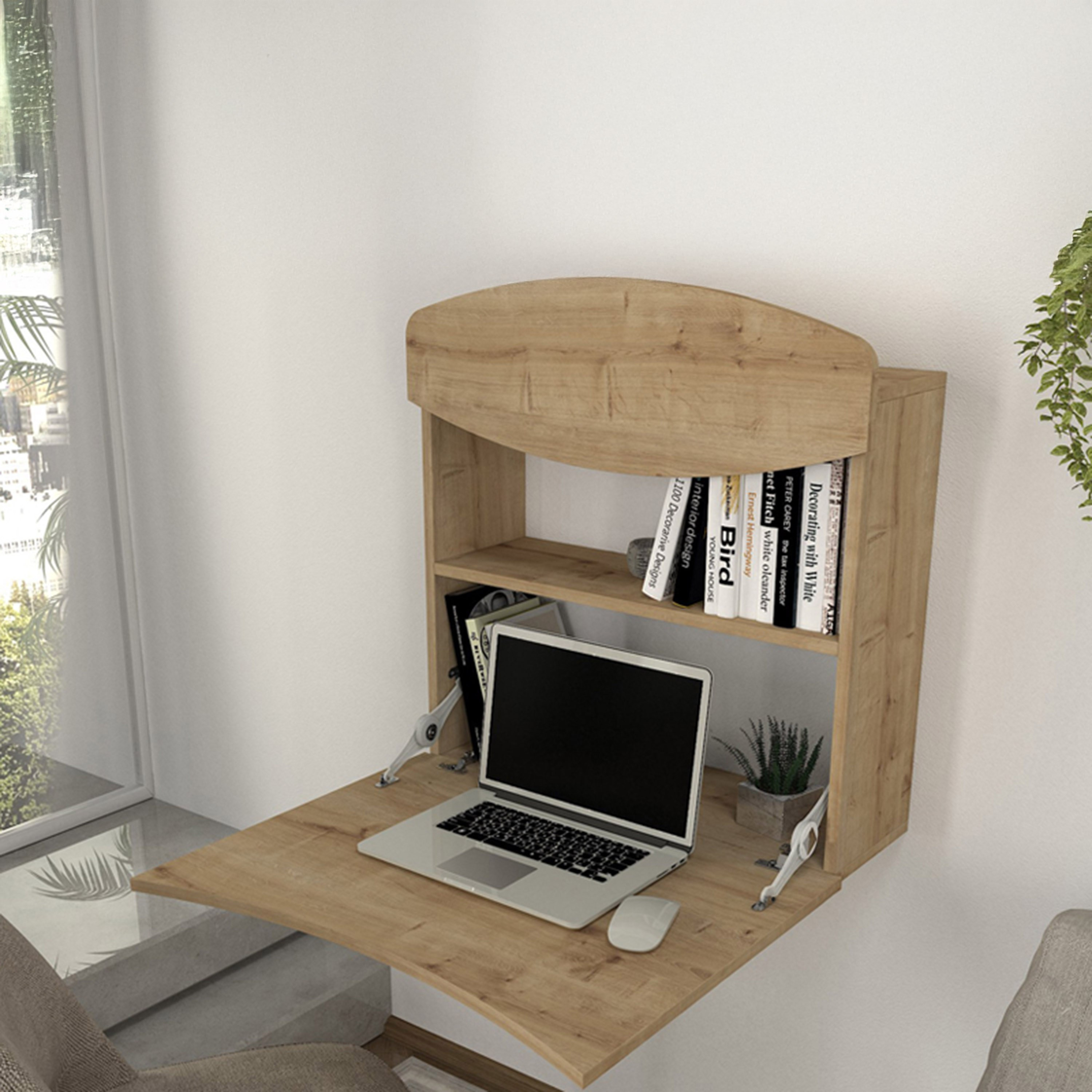 Modulix Kiosk Curve Wall Mounted Laptop Desk-hbxfurniture-office-desks-image-2