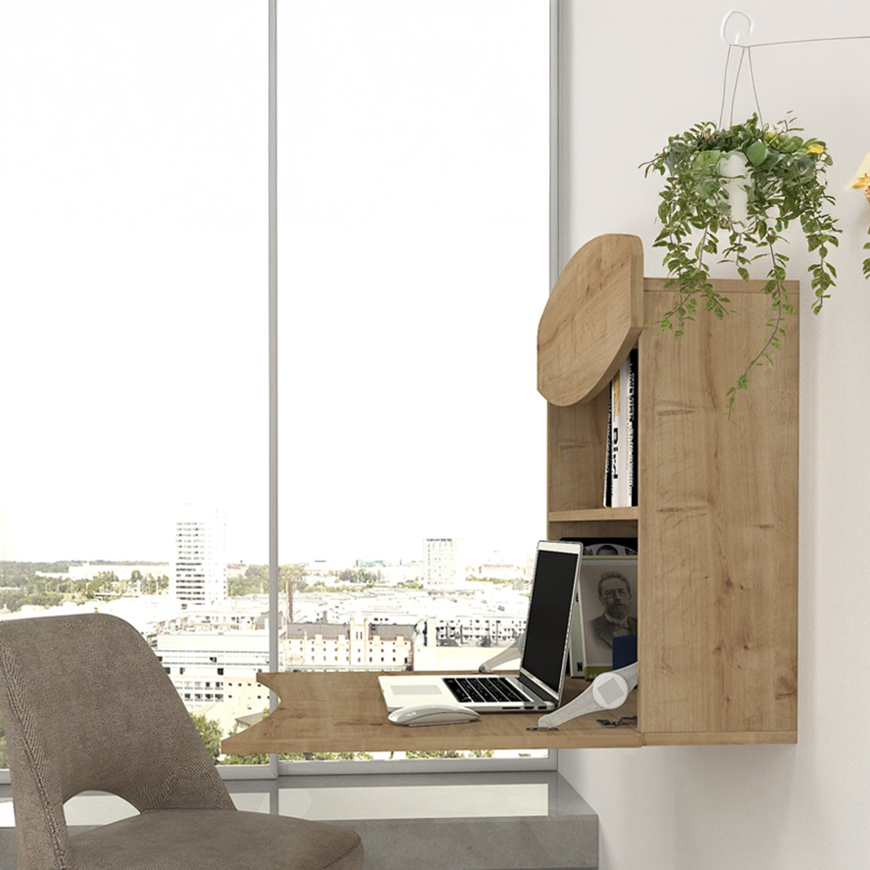 Modulix Kiosk Curve Wall Mounted Laptop Desk-hbxfurniture-office-desks-image-3