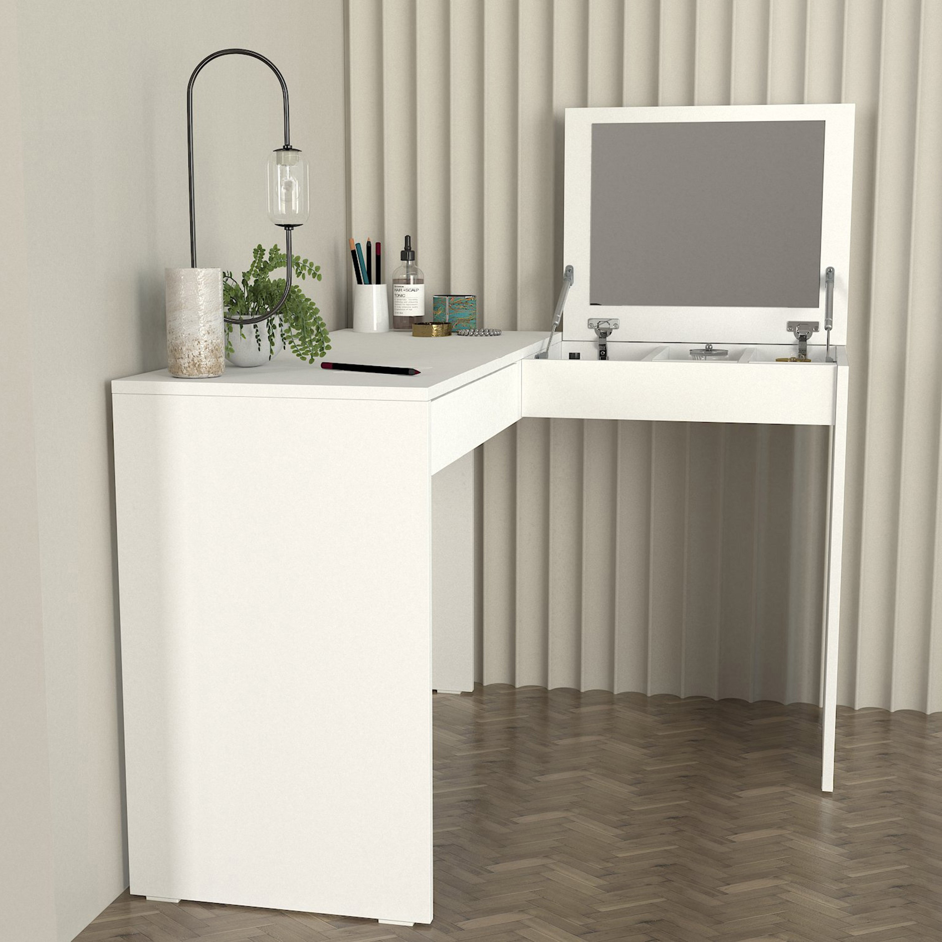 Modulix Column Vanity Make Up Table with Mirror-hbxfurniture-bedroom-dressersandmirrors-image-4