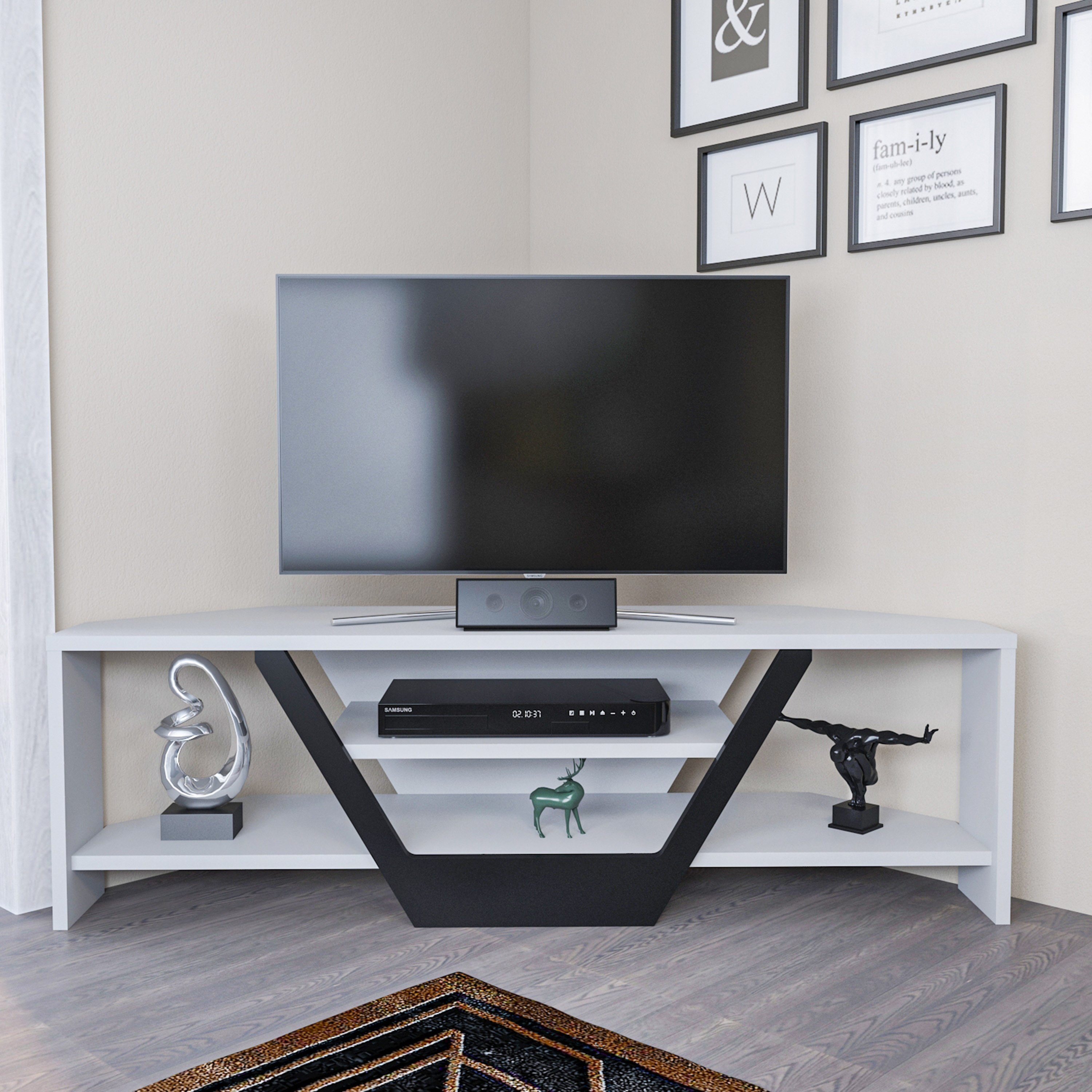 Modulix Opus Chevron Corner TV Unit for TVs upto 32 inches-hbxlivingroom-mediaunitsandstorage-tvunits-image-1