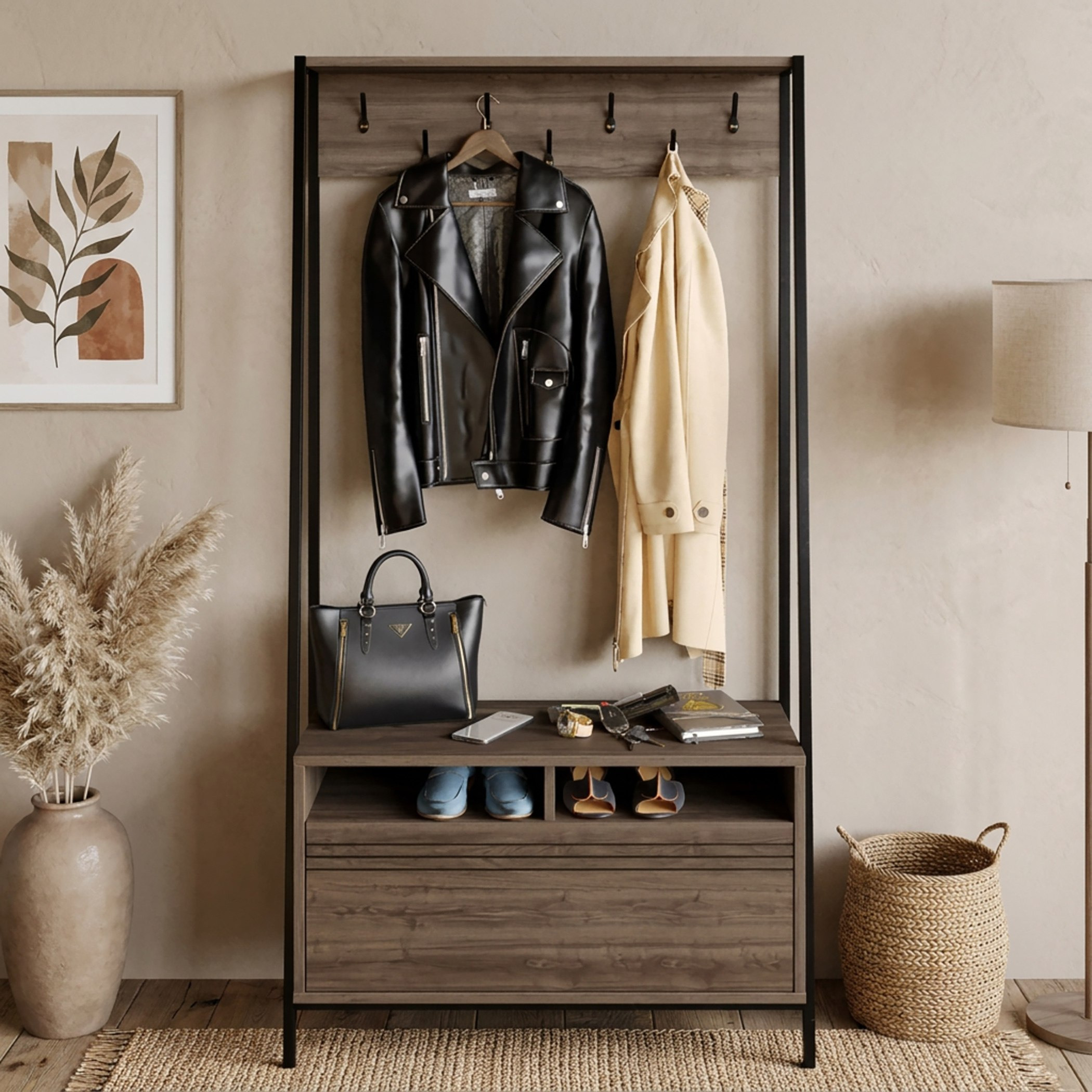 Modulix Alfa Coat Hanger and Shoe Cabinet-hbxbedroom-shoecabinetsandracks-image-1