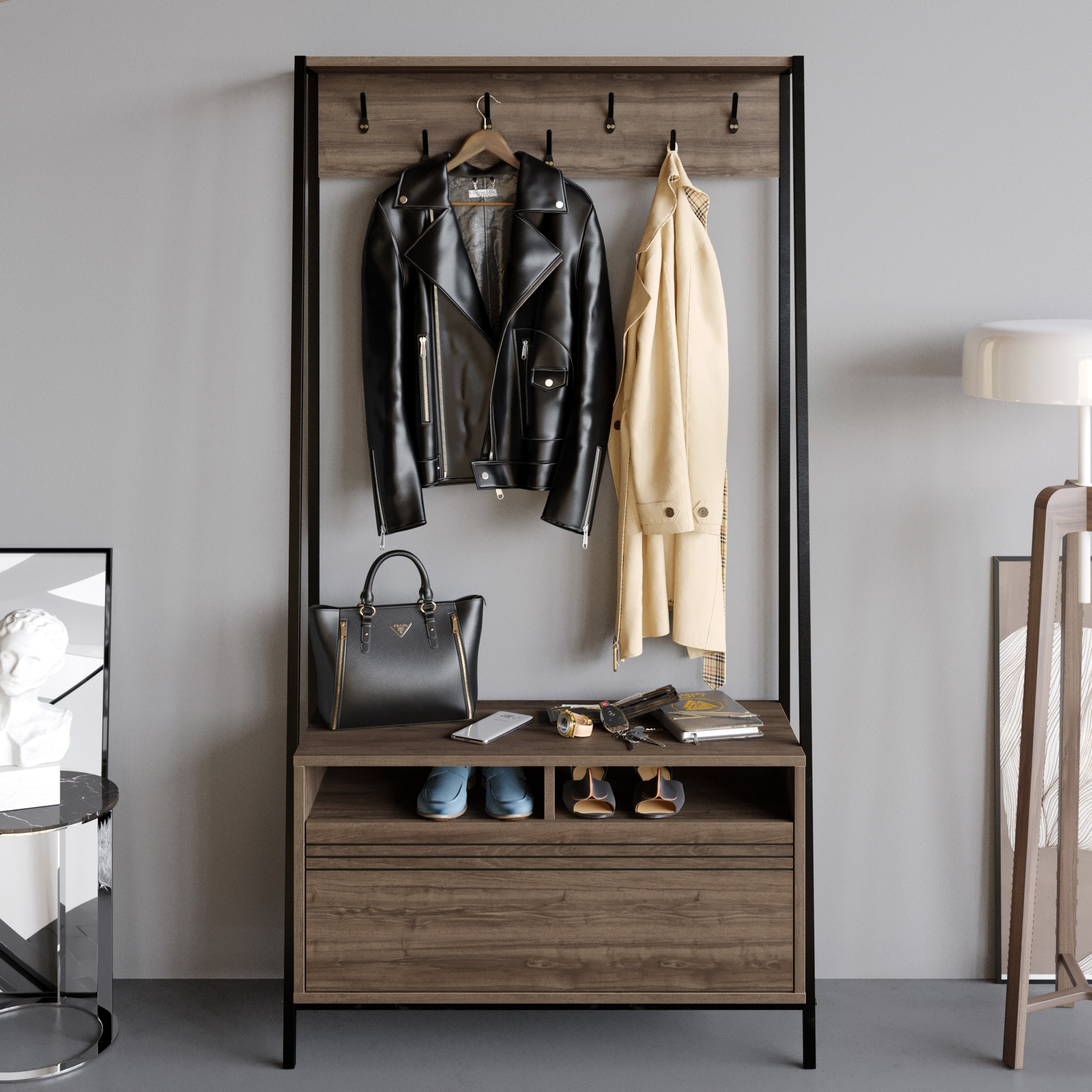 Modulix Alfa Coat Hanger and Shoe Cabinet-hbxbedroom-shoecabinetsandracks-image-2