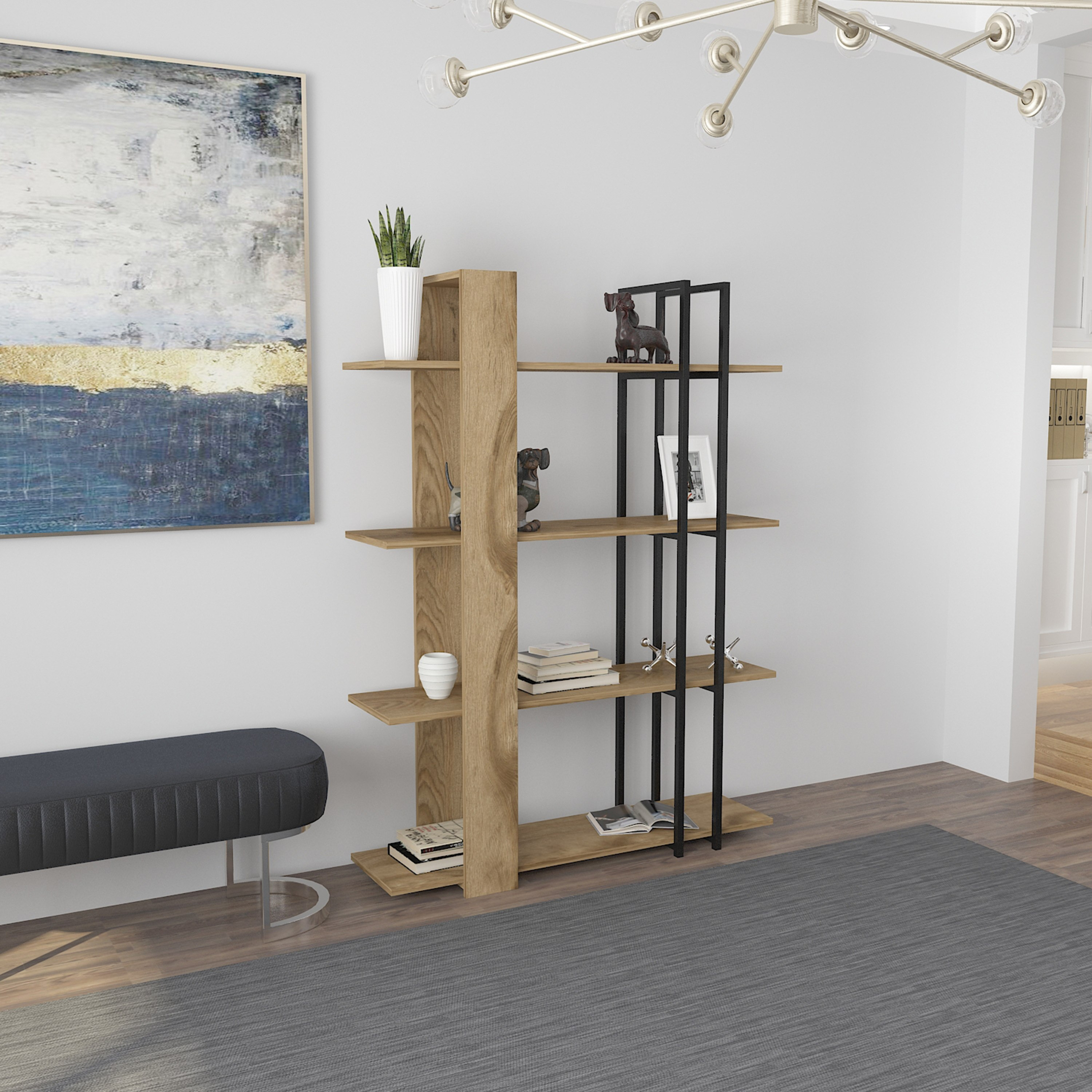 Modulix Alfa 4-Tier Bookcase Display Unit-hbxfurniture-office-bookcases-image-3