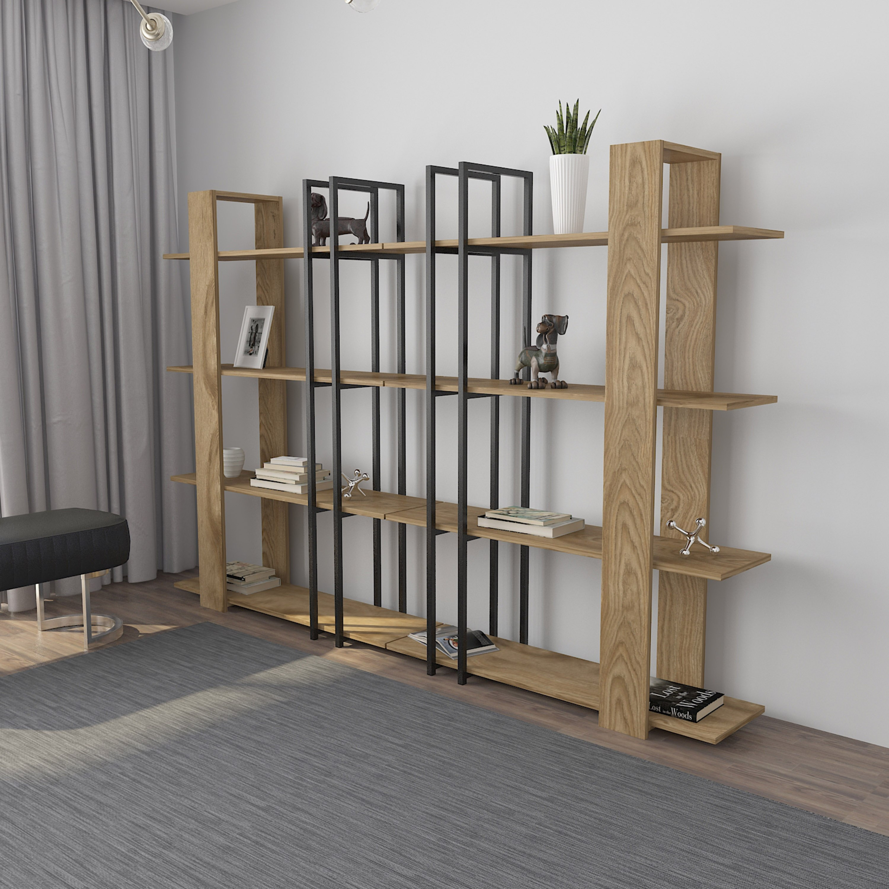 Modulix Alfa 4-Tier Bookcase Display Unit-hbxfurniture-office-bookcases-image-4