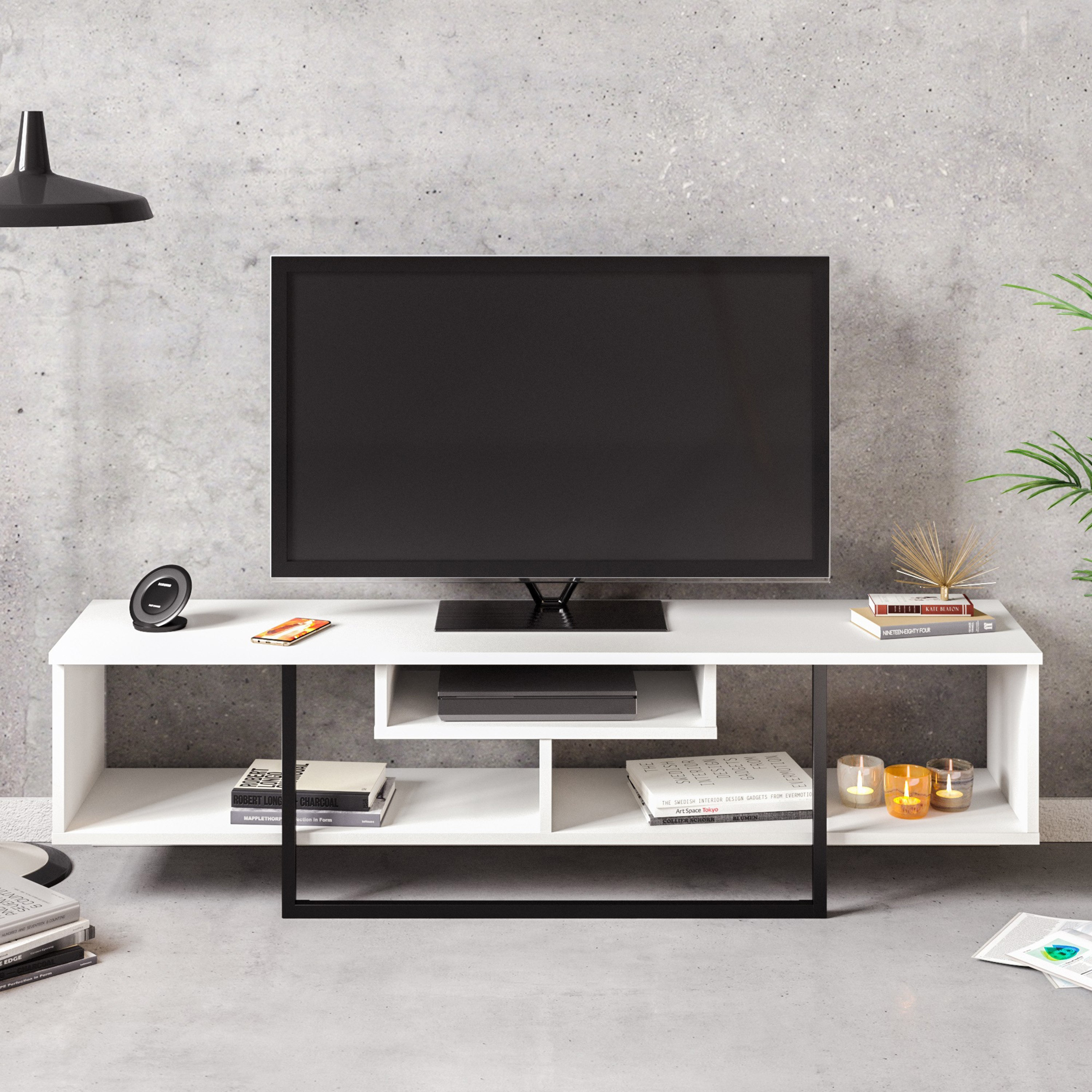 Modulix Dale 1.5 Metre Large TV Unit for TVs up to 65 inches-hbxlivingroom-mediaunitsandstorage-tvunits-image-1