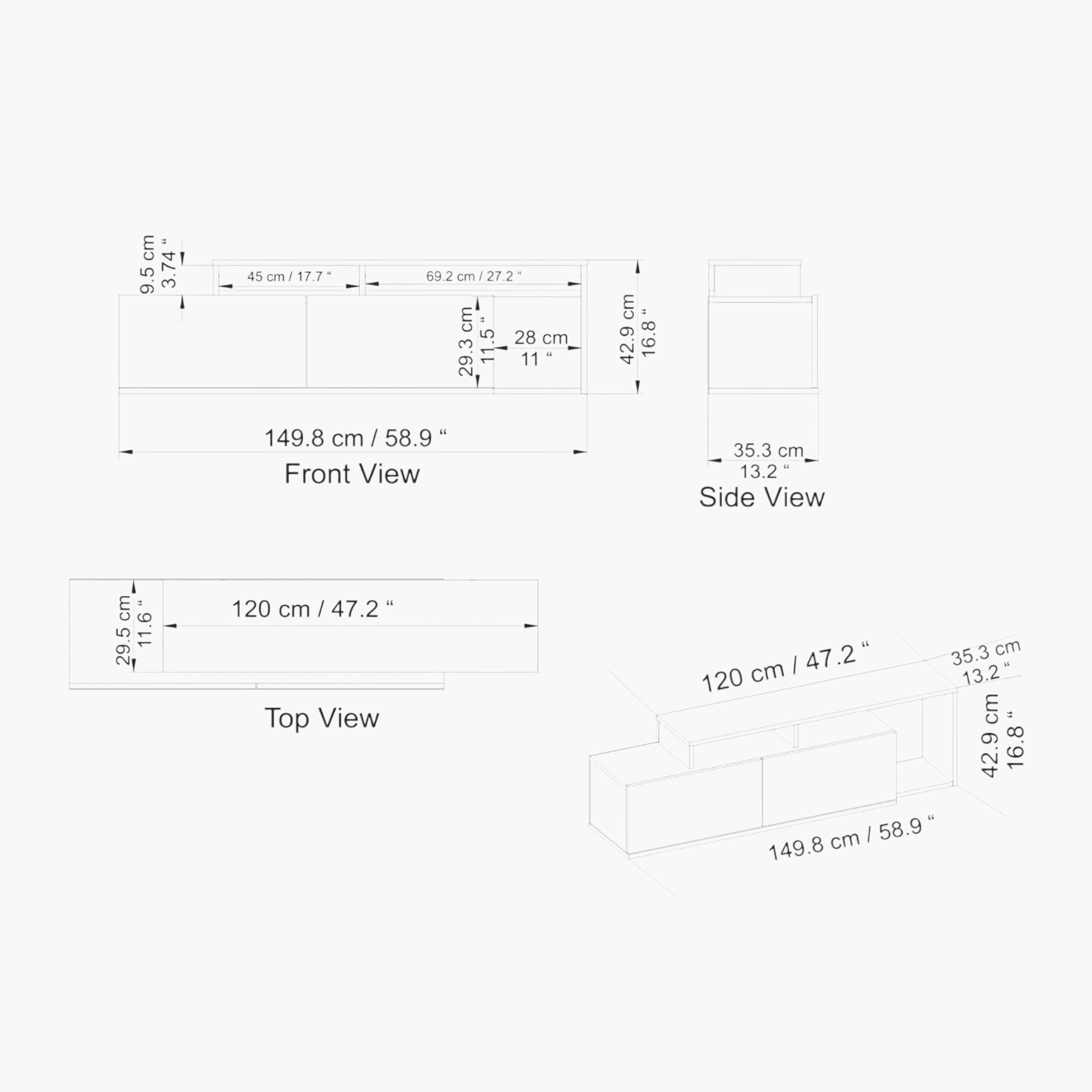 Modulix Mona 1.5 Meter TV Unit for TV's upto 65 inches-hbxlivingroom-mediaunitsandstorage-tvunits-image-6