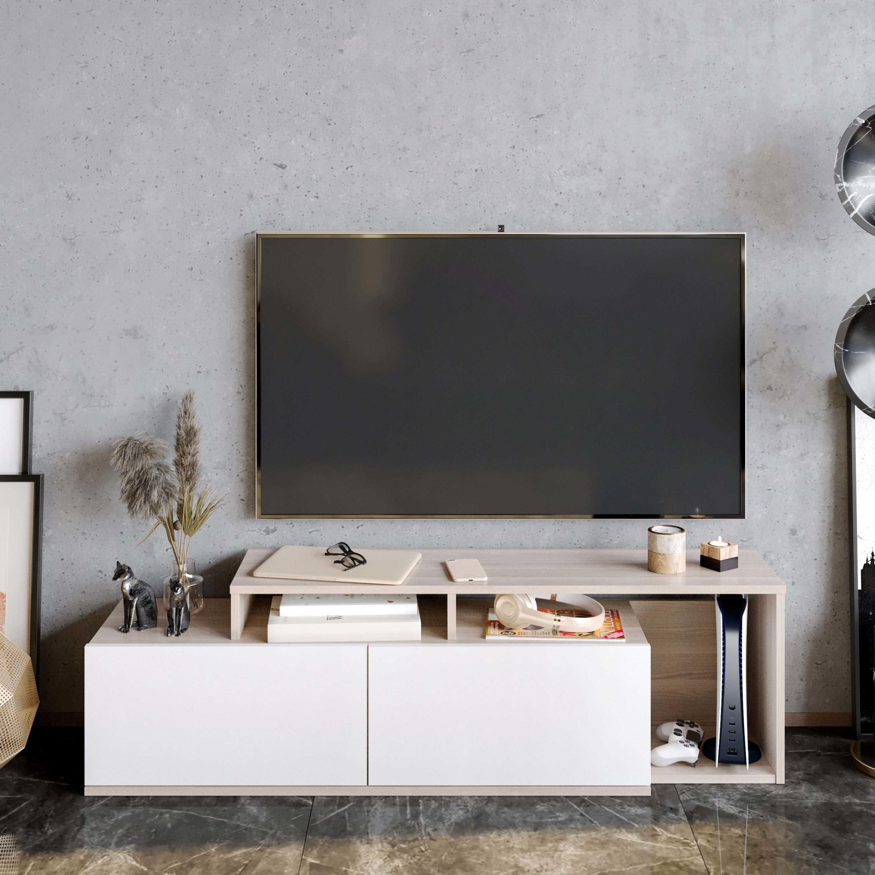 Modulix Mona 1.5 Meter TV Unit for TV's upto 65 inches-hbxlivingroom-mediaunitsandstorage-tvunits-image-1