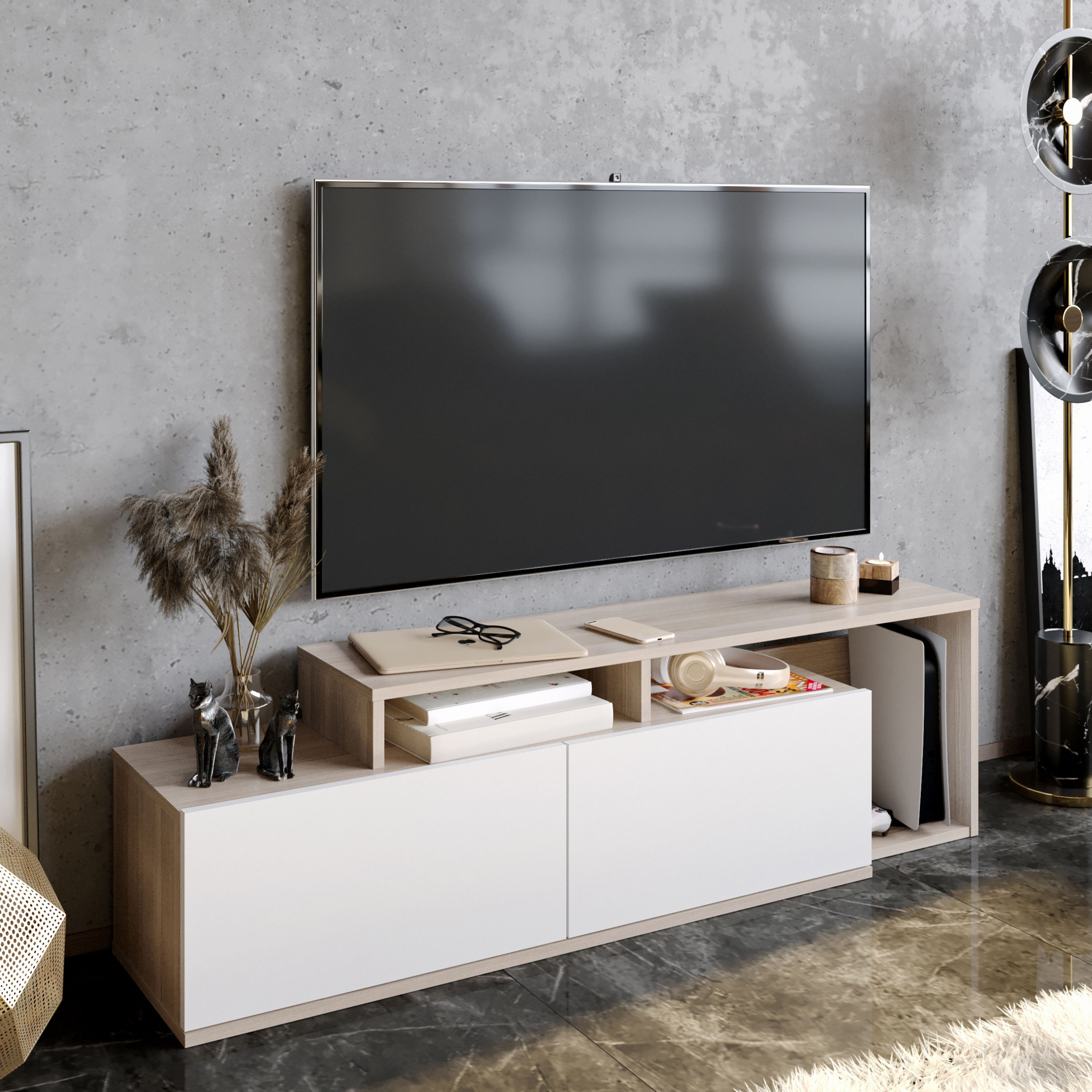 Modulix Mona 1.5 Meter TV Unit for TV's upto 65 inches-hbxlivingroom-mediaunitsandstorage-tvunits-image-2