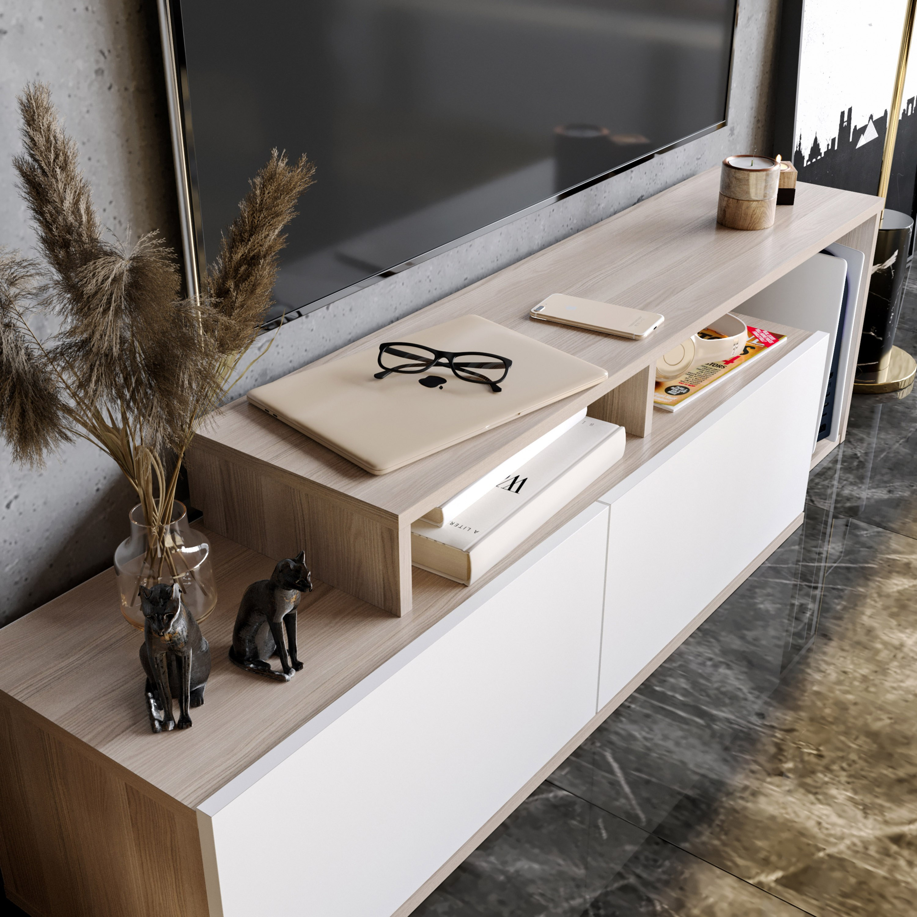 Modulix Mona 1.5 Meter TV Unit for TV's upto 65 inches-hbxlivingroom-mediaunitsandstorage-tvunits-image-3