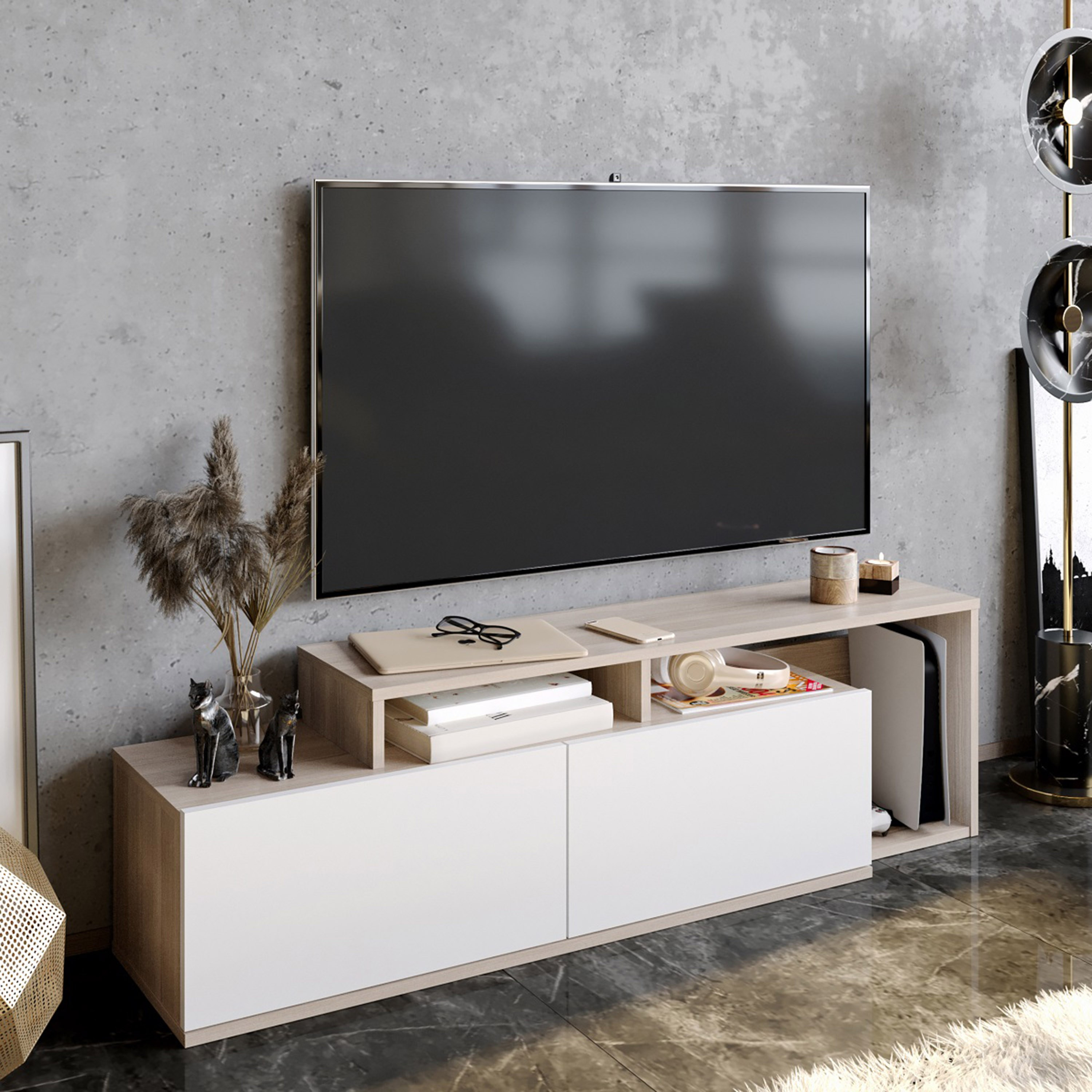 Modulix Mona 1.5 Meter TV Unit for TV's upto 65 inches-hbxlivingroom-mediaunitsandstorage-tvunits-image-4