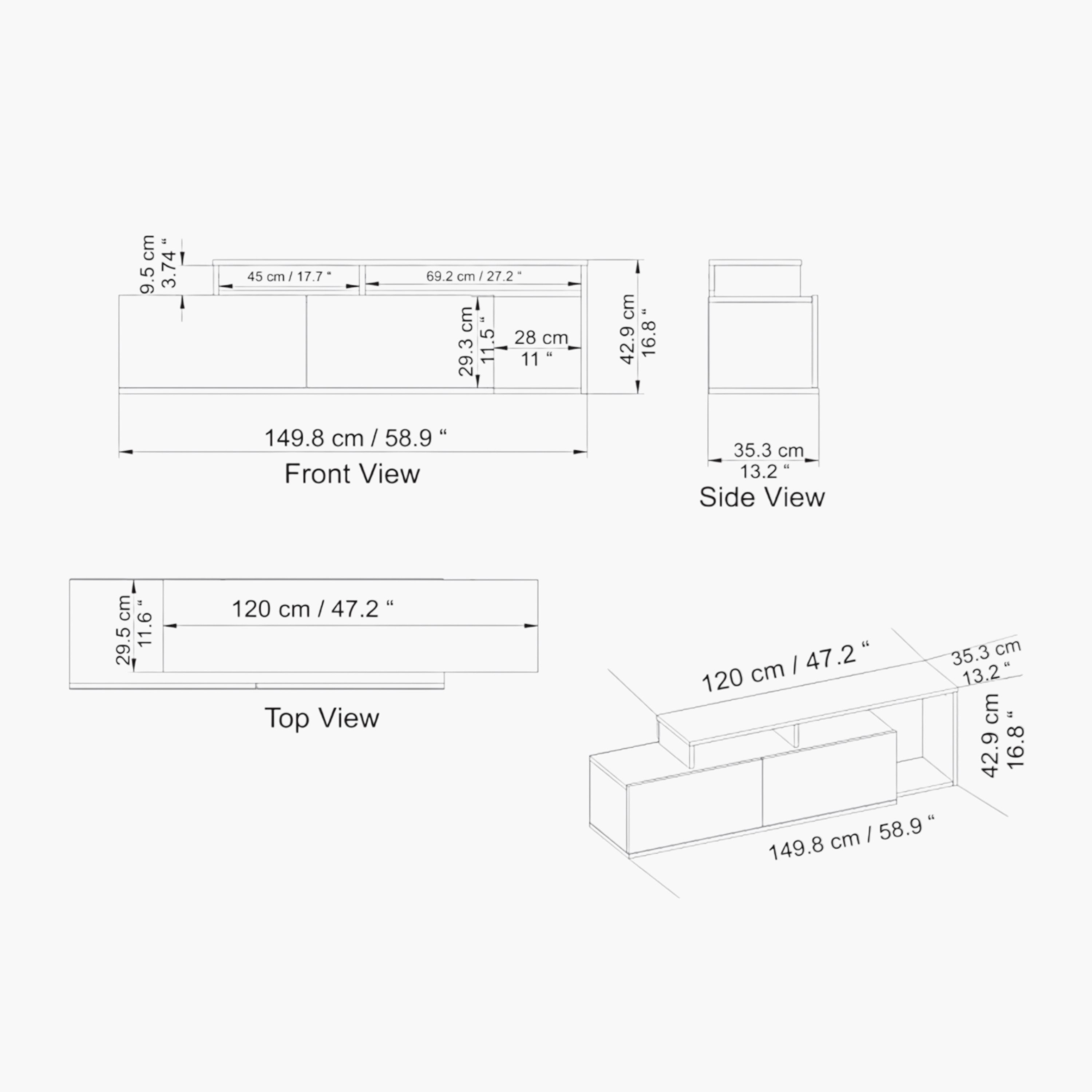 Modulix Mona 1.5 Meter TV Unit for TV's upto 65 inches-hbxlivingroom-mediaunitsandstorage-tvunits-image-6
