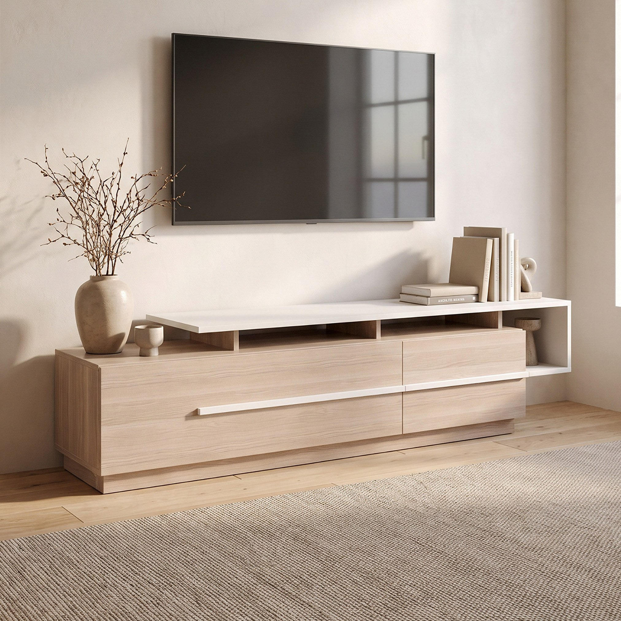 Modulix Ohio 1.8 Metre TV Unit for TVs up to 75 inches-hbxlivingroom-mediaunitsandstorage-tvunits-image-1