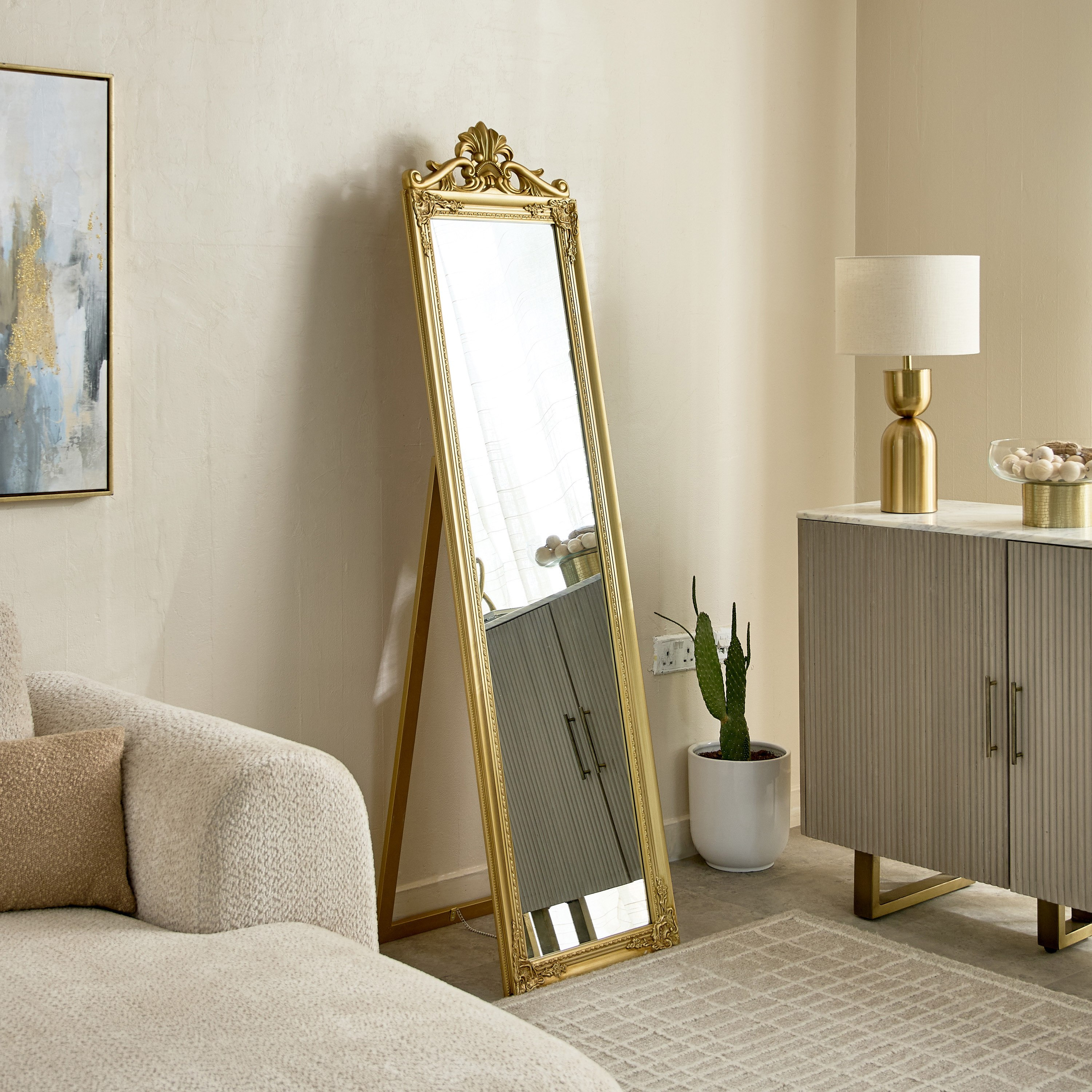 Reda Damiano Wooden Frame Floor Mirror with Resin Head and Stand - 45x170 cm-PROMO_HB_AE_B1G1_250925-image-5
