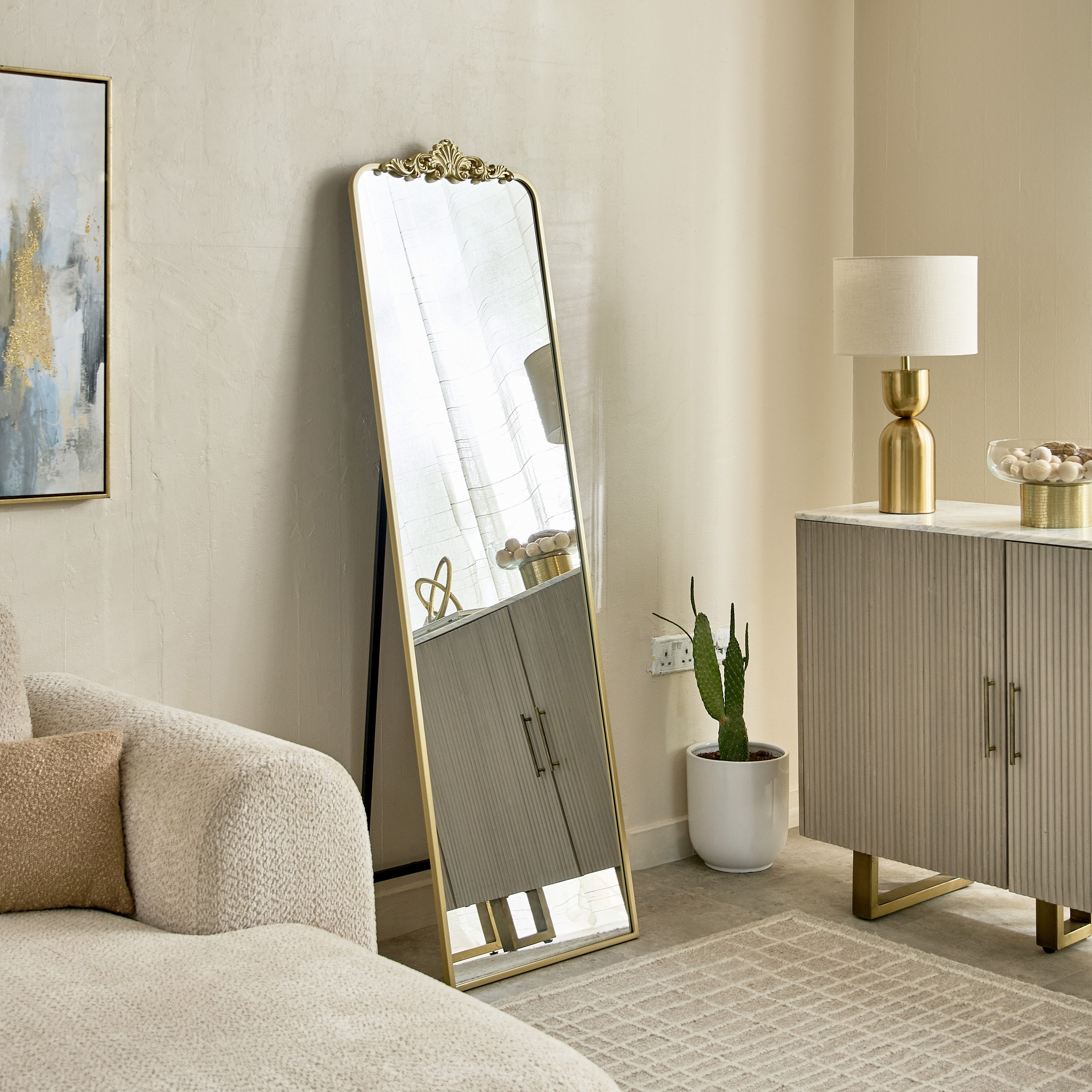 مرآة أرضية بإطار معدني ورأس راتنج وحامل من ردا داميانو - 49x166 سم-hbxhomeware-hbxdecorandfurnishings-image-5