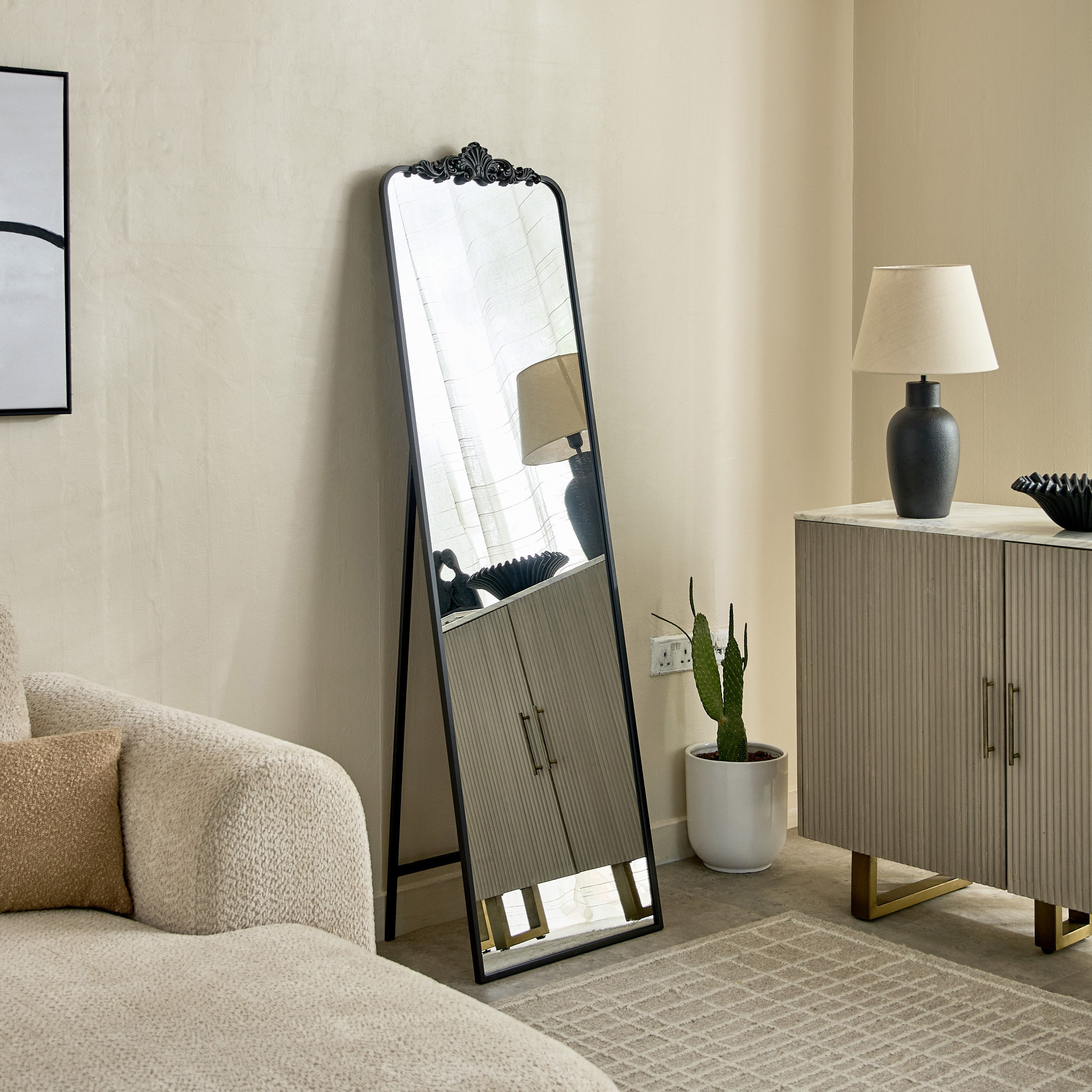 Reda Damiano Metal Frame Floor Mirror with Resin Head and Stand - 49x166 cm-hbxhomeware-hbxdecorandfurnishings-image-5
