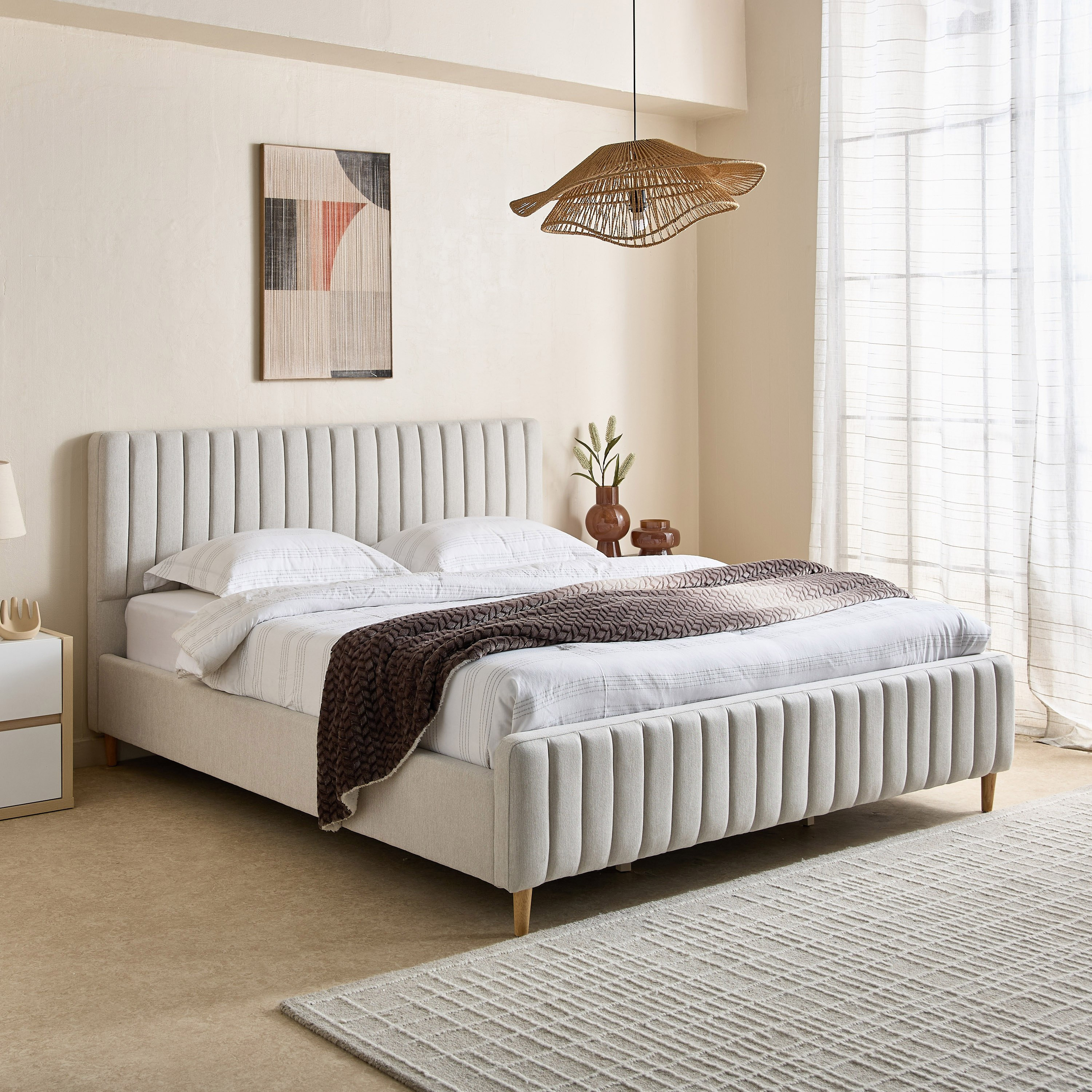 سرير كوين منجد بمساحة تخزين هيدروليك لينيا من أرتيسان - 160x200 سم-hbxbedroom-bedsandbedsets-beds-queen-image-1