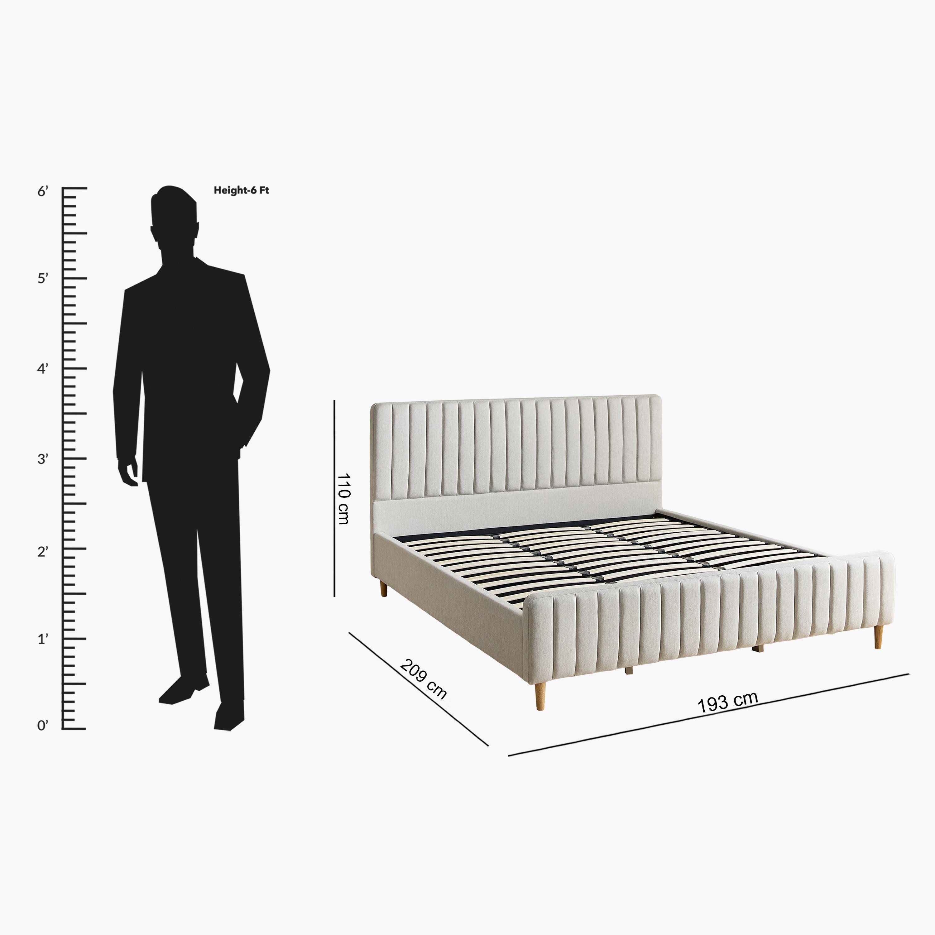 Artisan Linea Upholstered Hydraulic Storage Bed - 180x200 cm-hbxfurniture-bedsandbedsets-beds-king-image-11