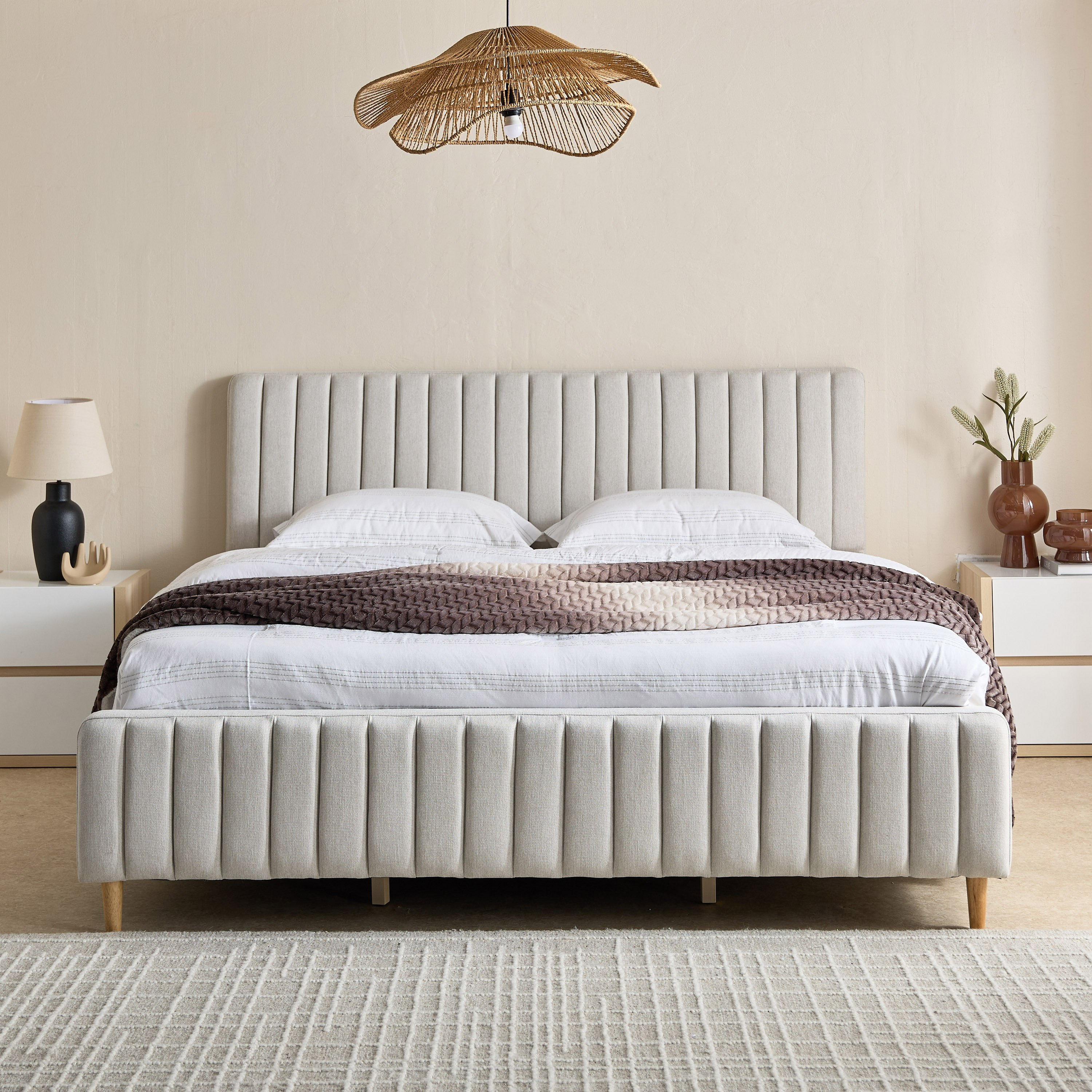 Artisan Linea Upholstered Hydraulic Storage Bed - 180x200 cm-hbxfurniture-bedsandbedsets-beds-king-image-2