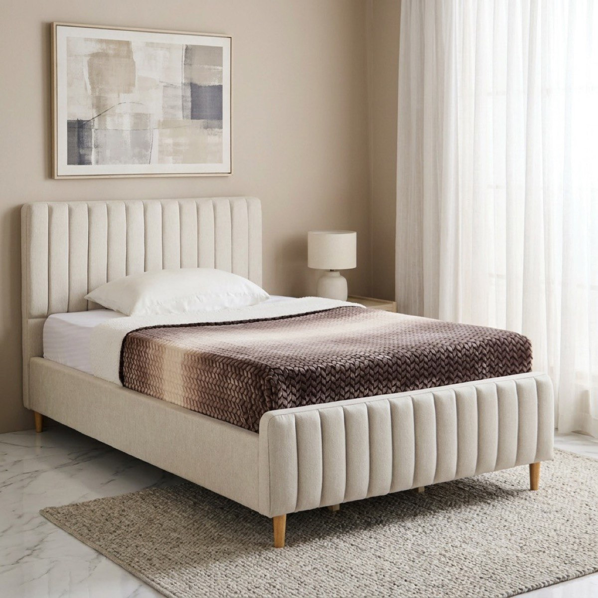Artisan Linea Upholstered Hydraulic Storage Single Bed - 90x200 cm-hbxkidsandyouth-bedsandbedsets-beds-single-image-1