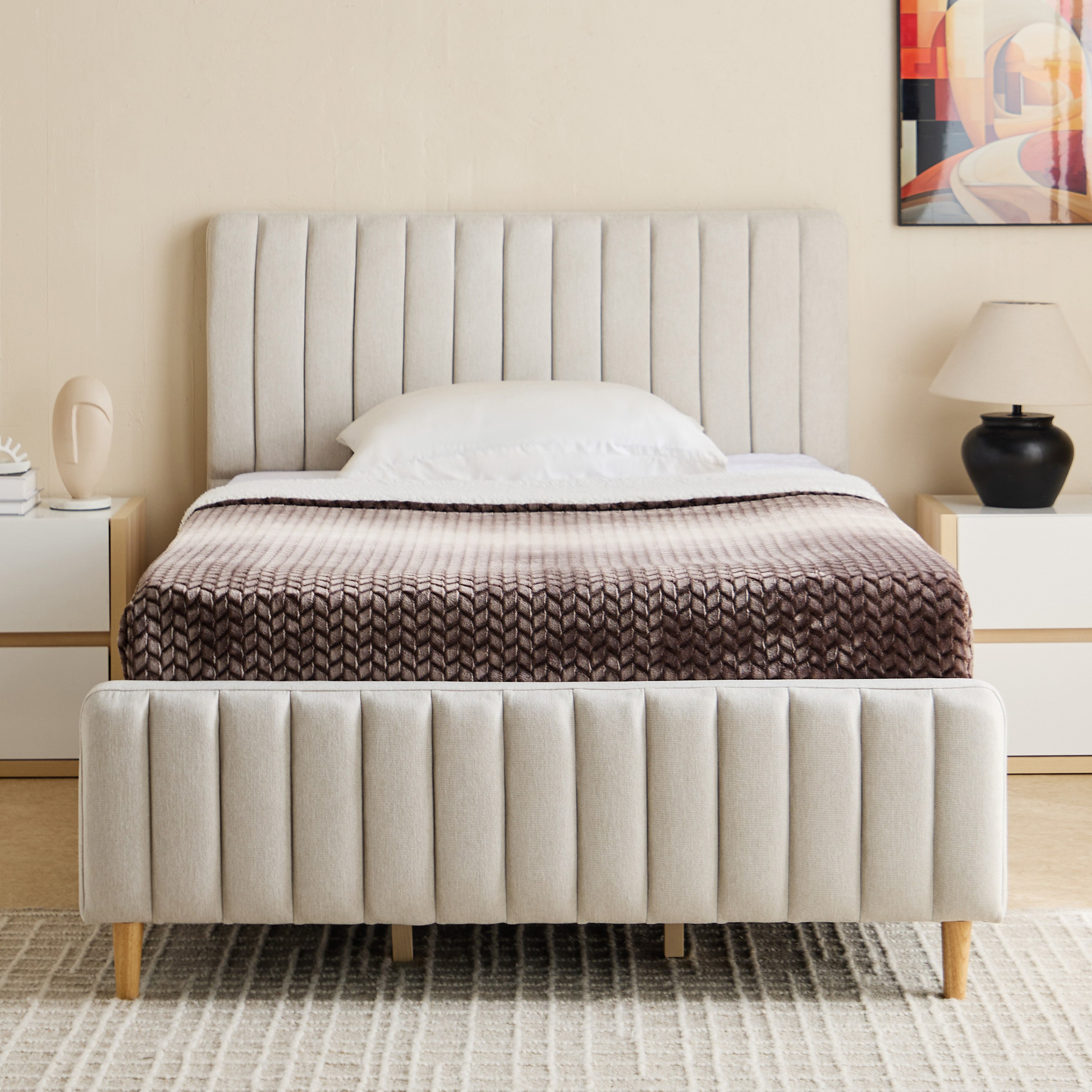 Artisan Linea Upholstered Hydraulic Storage Single Bed - 90x200 cm-hbxkidsandyouth-bedsandbedsets-beds-single-image-2