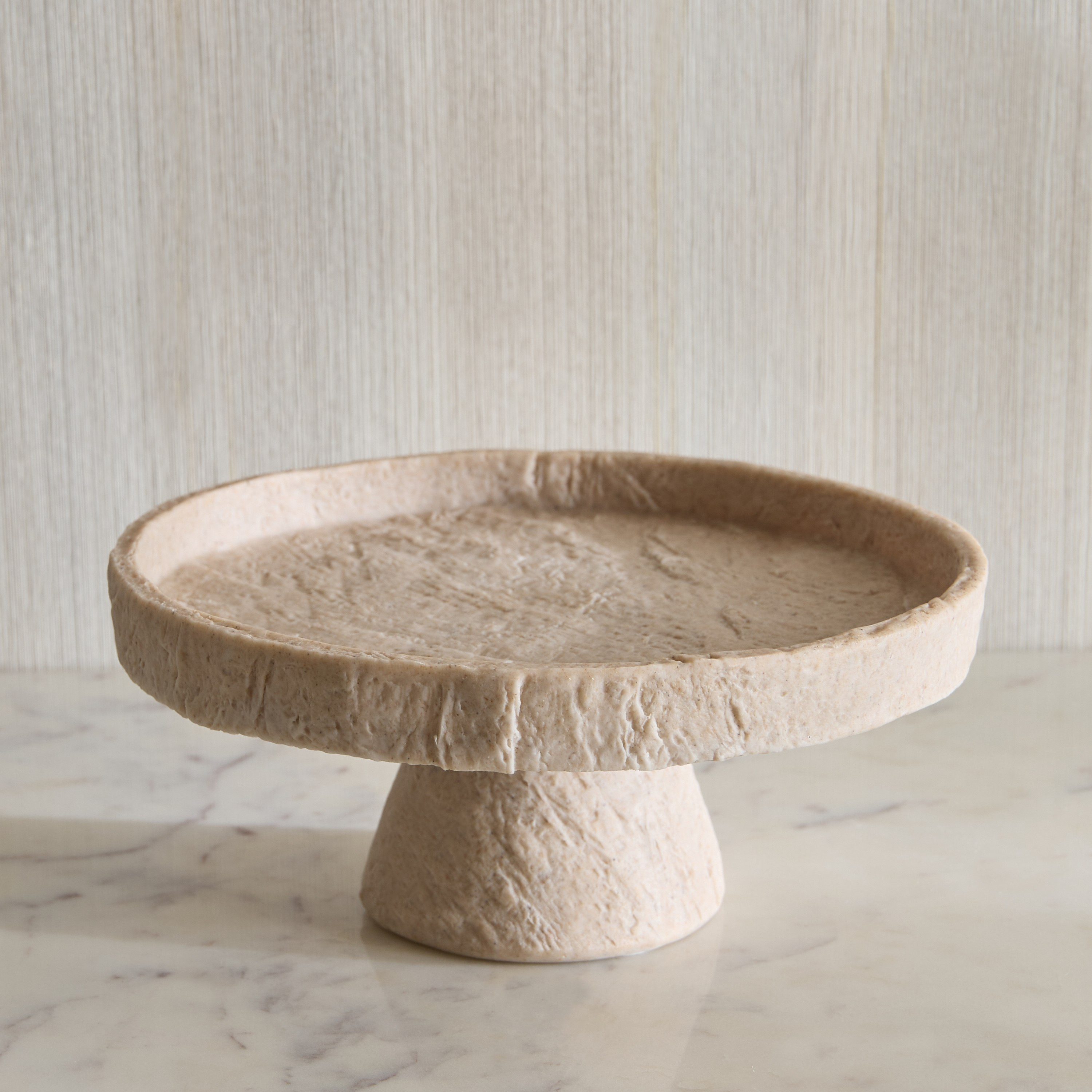 Canto-Luxe Travetine Finish Polyresin Decorative Footed Stool - 20x20x8.5 cm-hbxhomeware-hbxdecorandfurnishings-image-3
