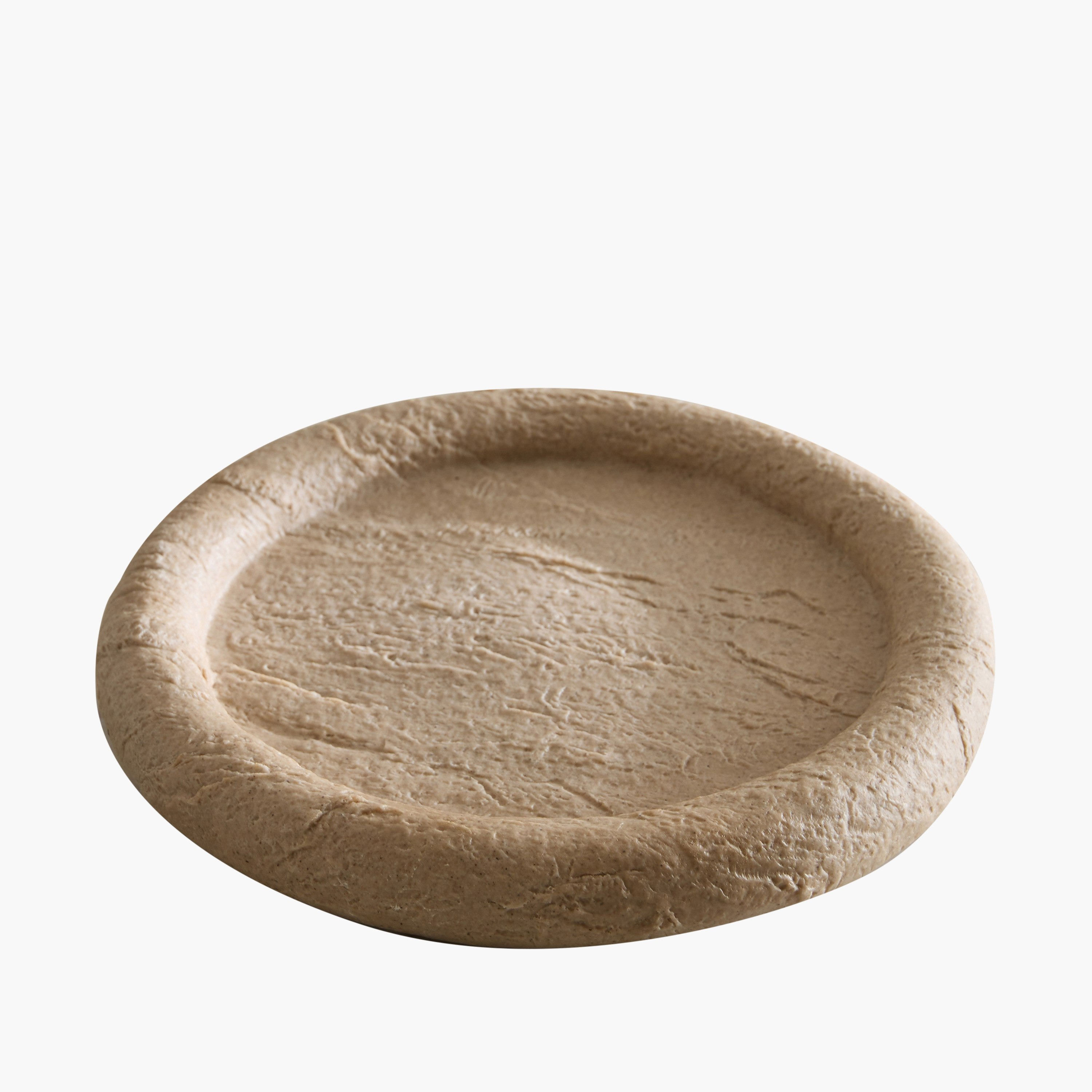 Canto Luxe Travetine Finish Polyresin Round Tray - 25x25x3 cm-hbxhomeware-hbxdecorandfurnishings-image-5