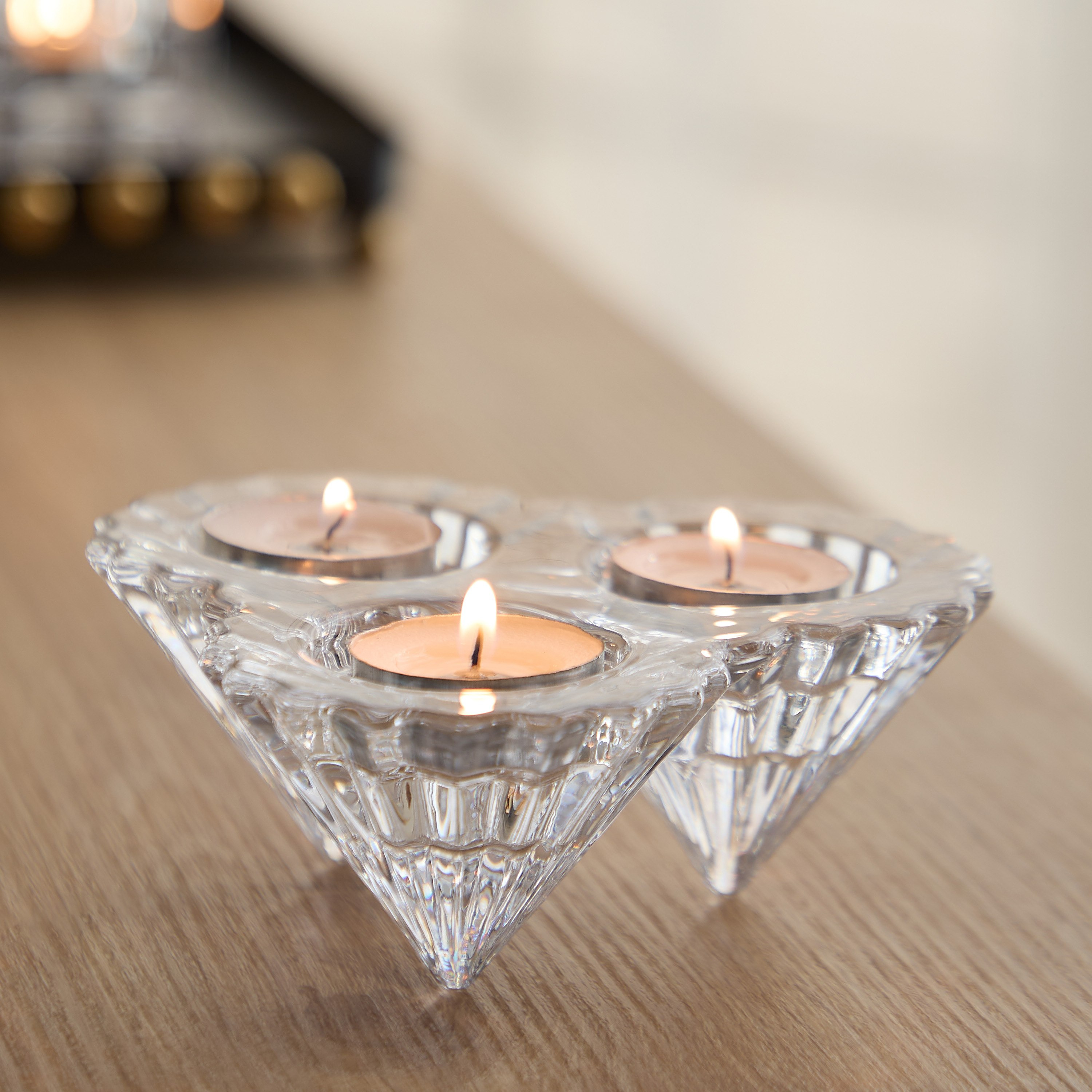 حامل شموع زجاج كريستال ثقيل من تمارا - 13x5 سم-hbxlivingroom-decorandaccessories-candleholders-image-1