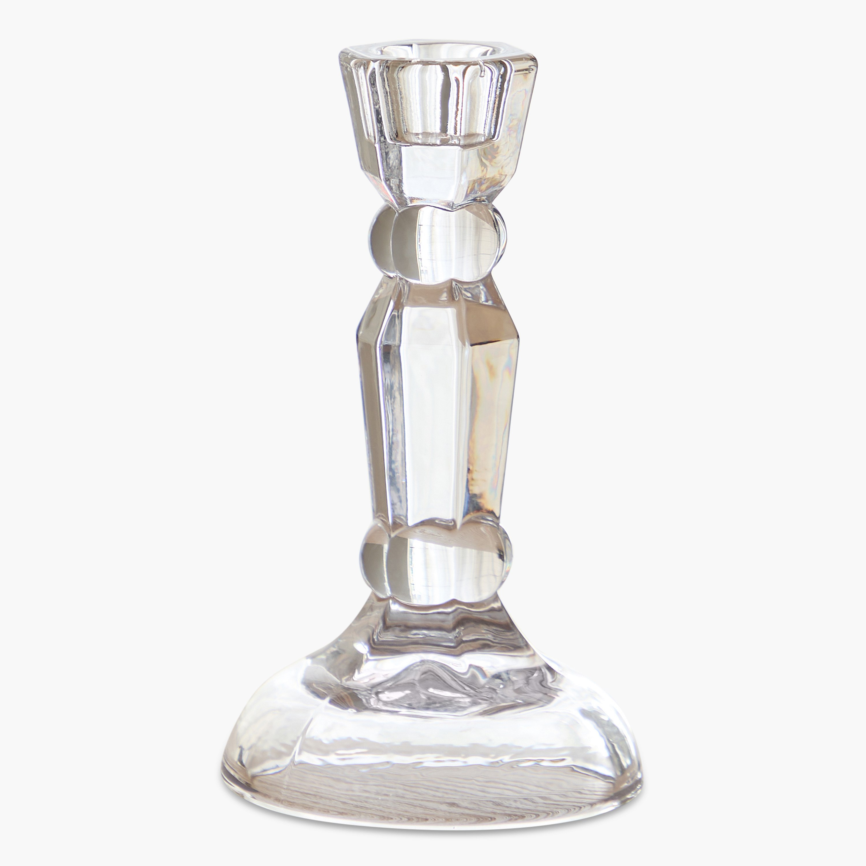 Tamara Heavy Glass Crystalline Clear Large Candleholder - 8.5x15 cm-hbxlivingroom-decorandaccessories-candleholders-image-5