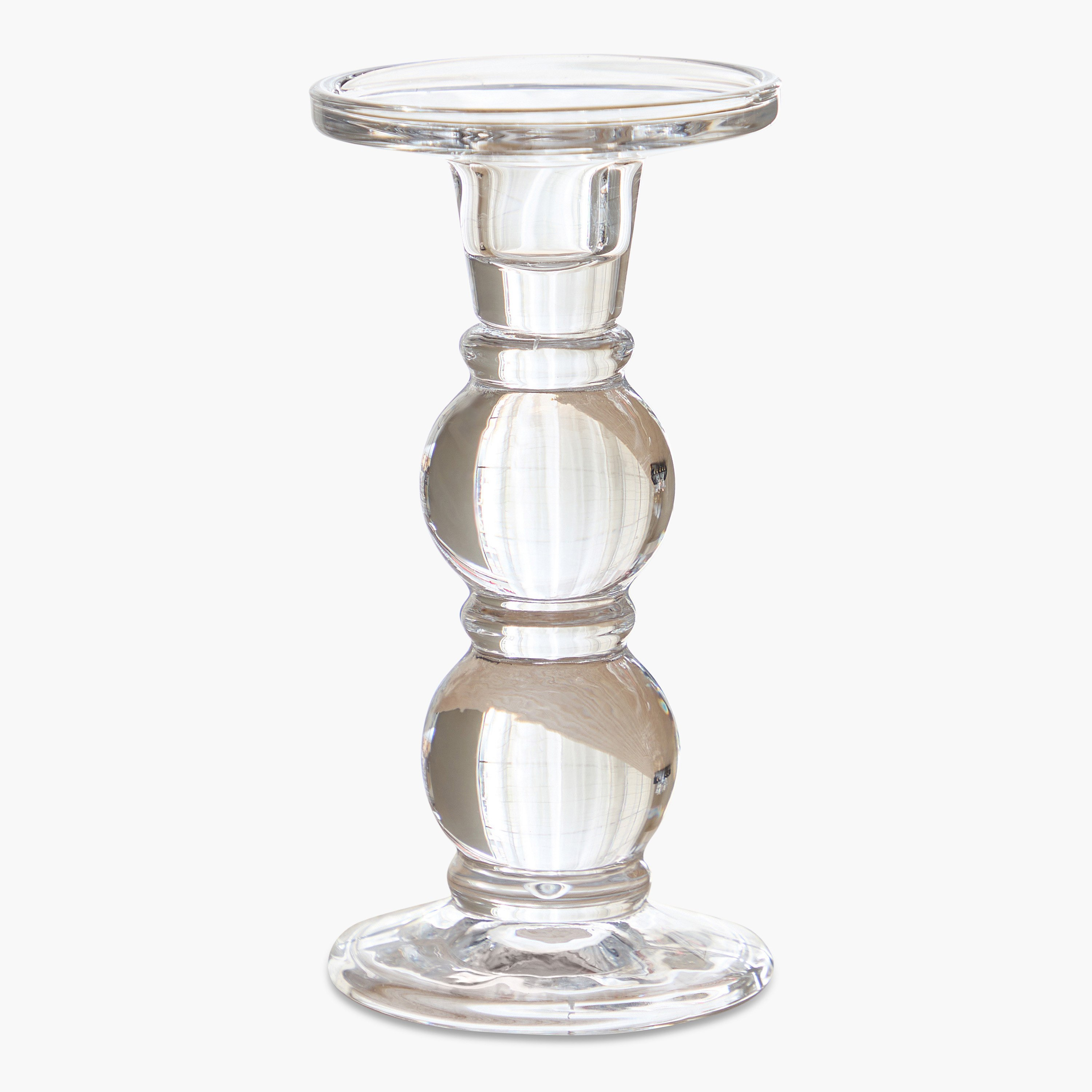 حامل شموع كريستال ثقيل شفاف متوسط الحجم من تمارا - 9x18 سم-hbxlivingroom-decorandaccessories-candleholders-image-5
