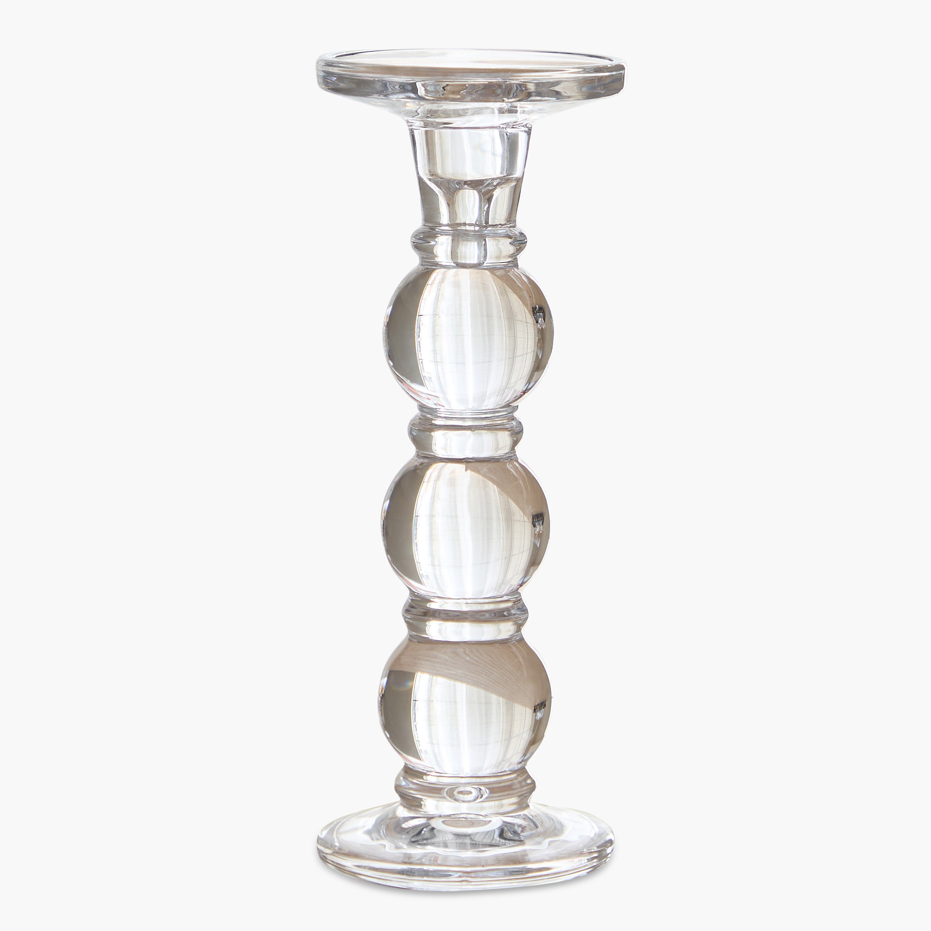 Tamara Heavy Glass Crystalline Clear Large Candleholder - 9x24 cm-hbxlivingroom-decorandaccessories-candleholders-image-5