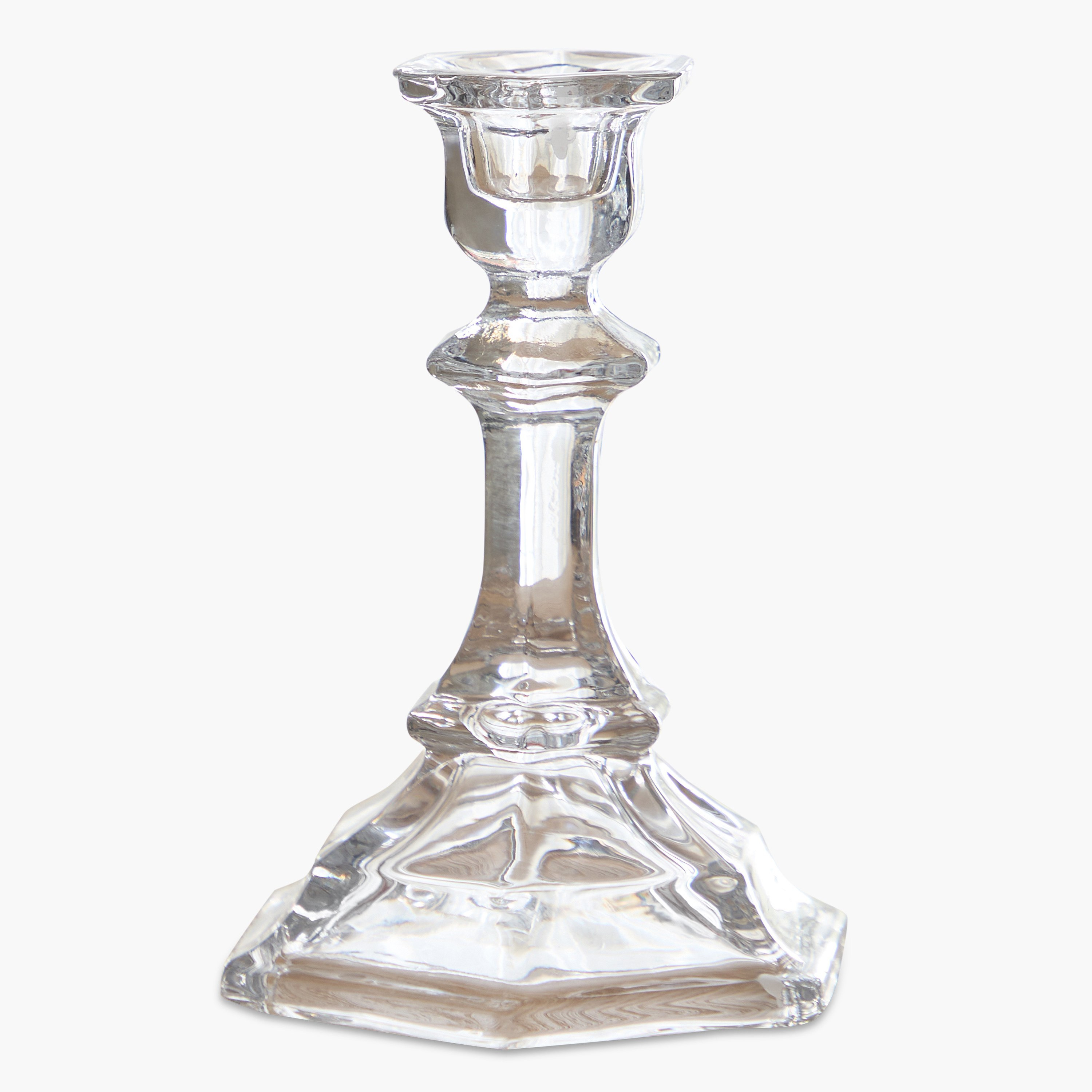 حامل شموع متوسط من زجاج ثقيل بلوري شفاف من تمارا - 11x14.5 سم-hbxlivingroom-decorandaccessories-candleholders-image-5