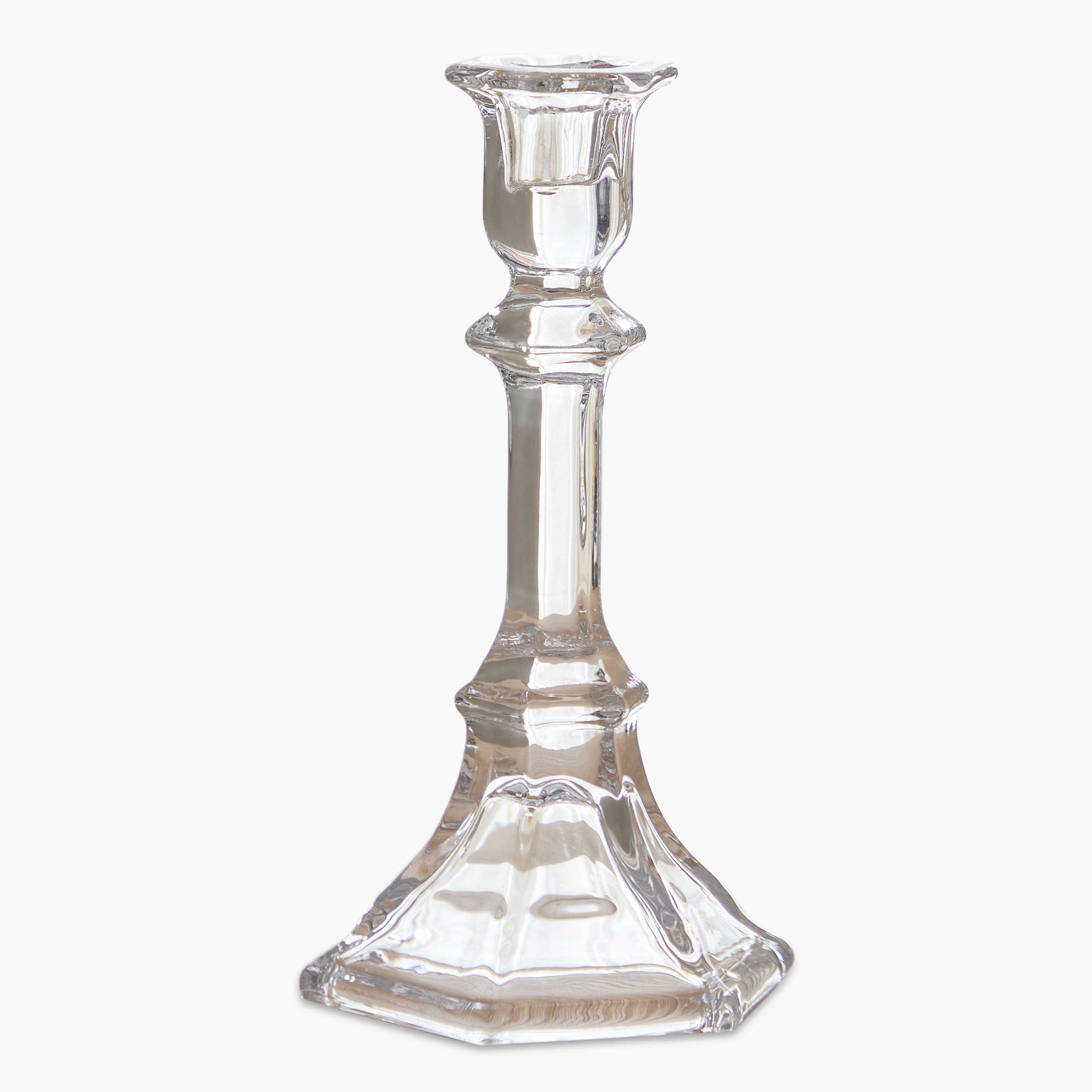 Tamara Heavy Glass Crystalline Clear Large Candleholder - 11x19.5 cm-hbxlivingroom-decorandaccessories-candleholders-image-5