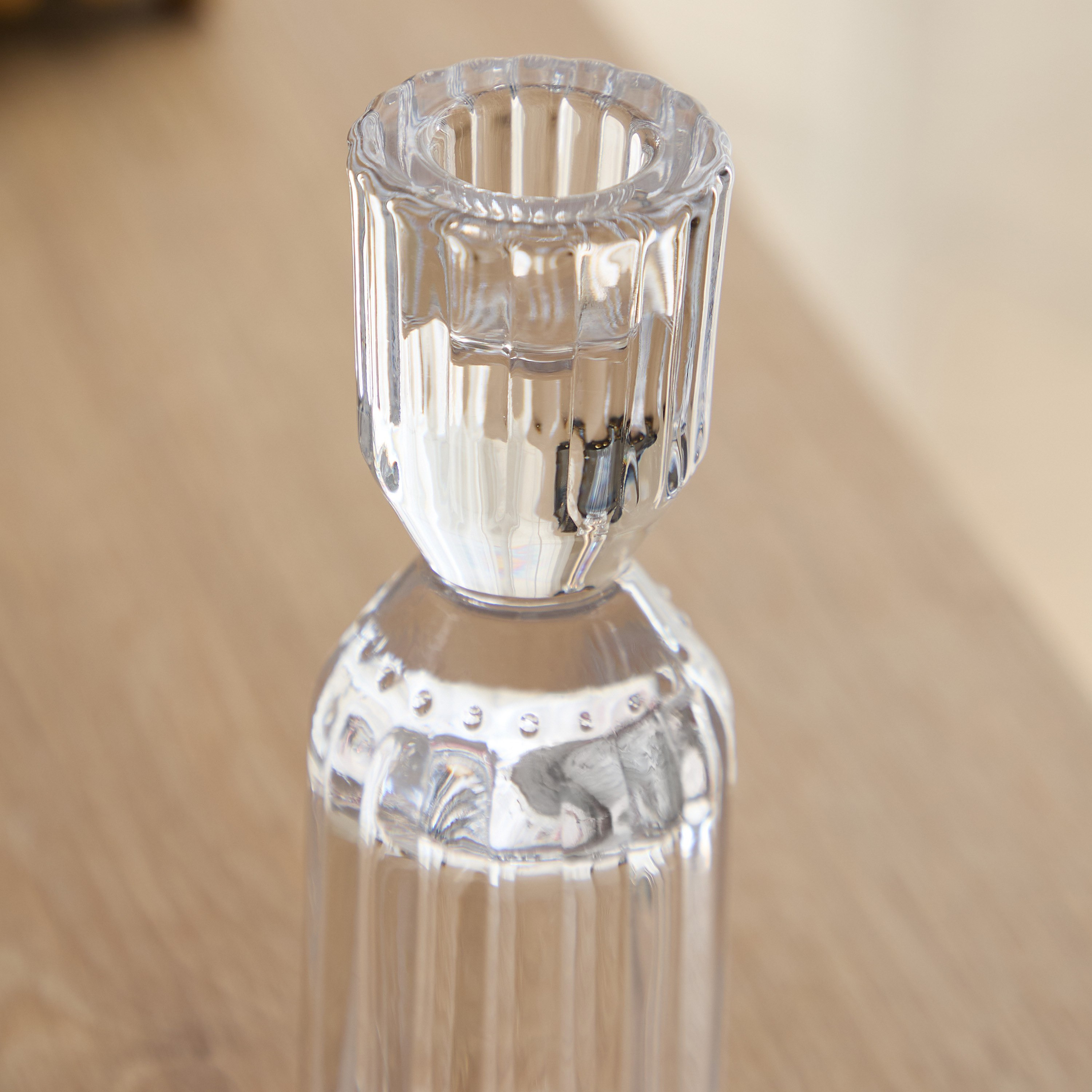 Tamara Heavy Glass Crystalline Clear Candleholder - 5x14.5 cm-hbxlivingroom-decorandaccessories-candleholders-image-3