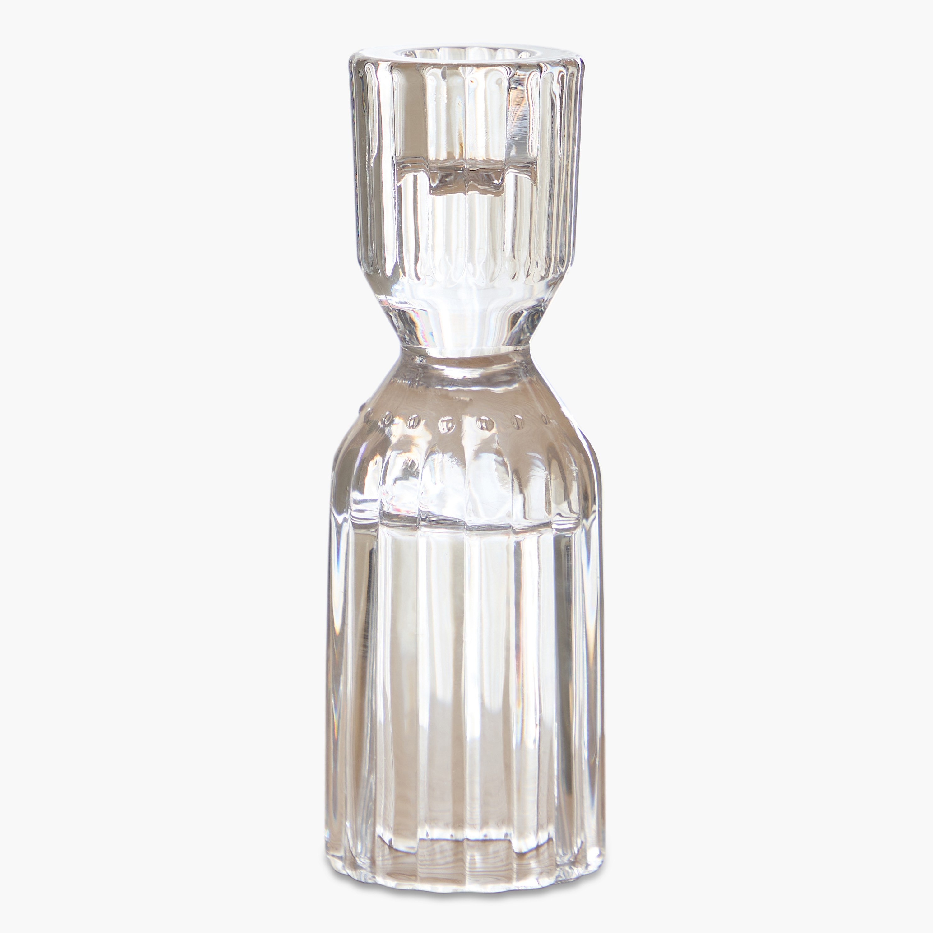 Tamara Heavy Glass Crystalline Clear Candleholder - 5x14.5 cm-hbxlivingroom-decorandaccessories-candleholders-image-5