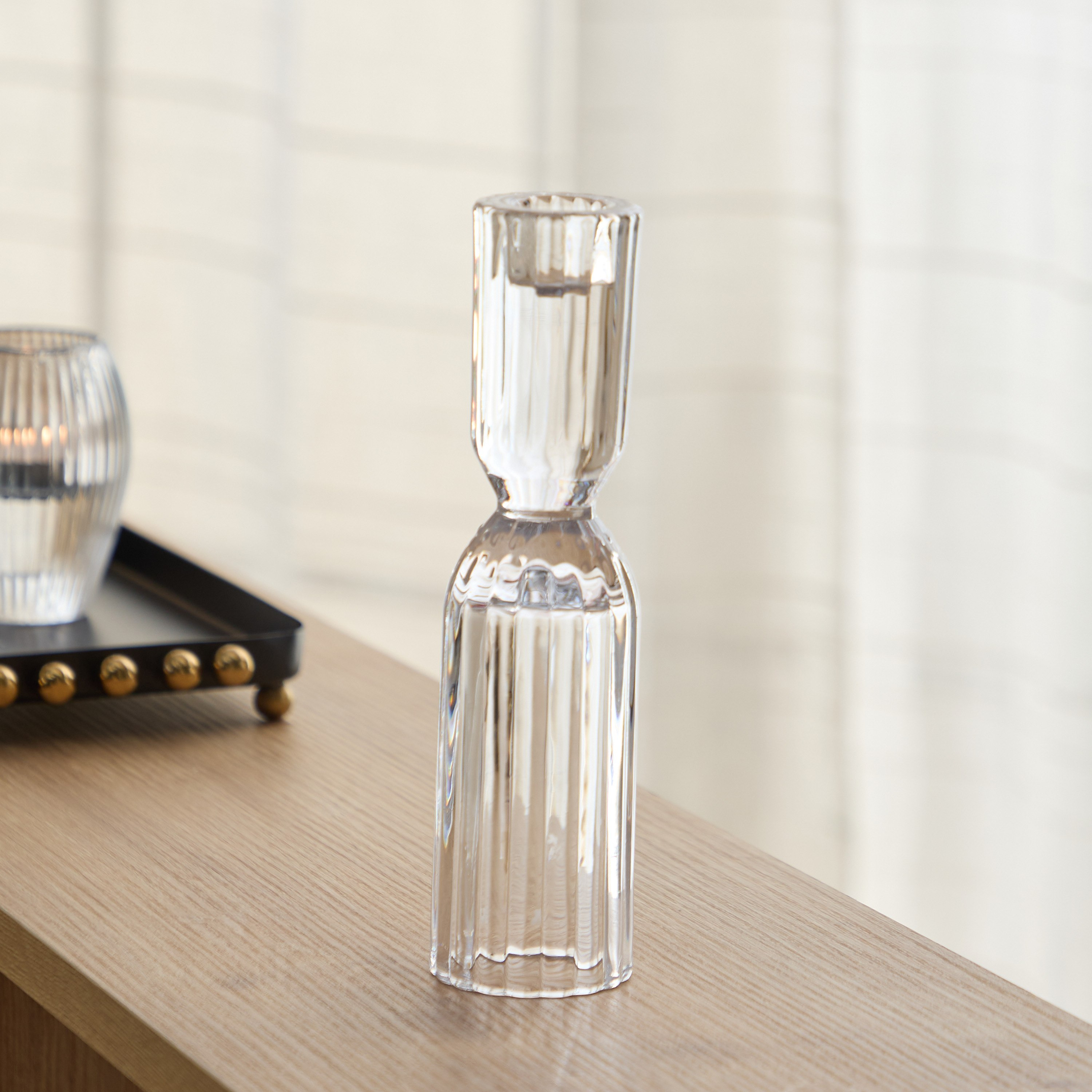 Tamara Heavy Glass Crystalline Candleholder - 5x22 cm-hbxlivingroom-decorandaccessories-candleholders-image-2