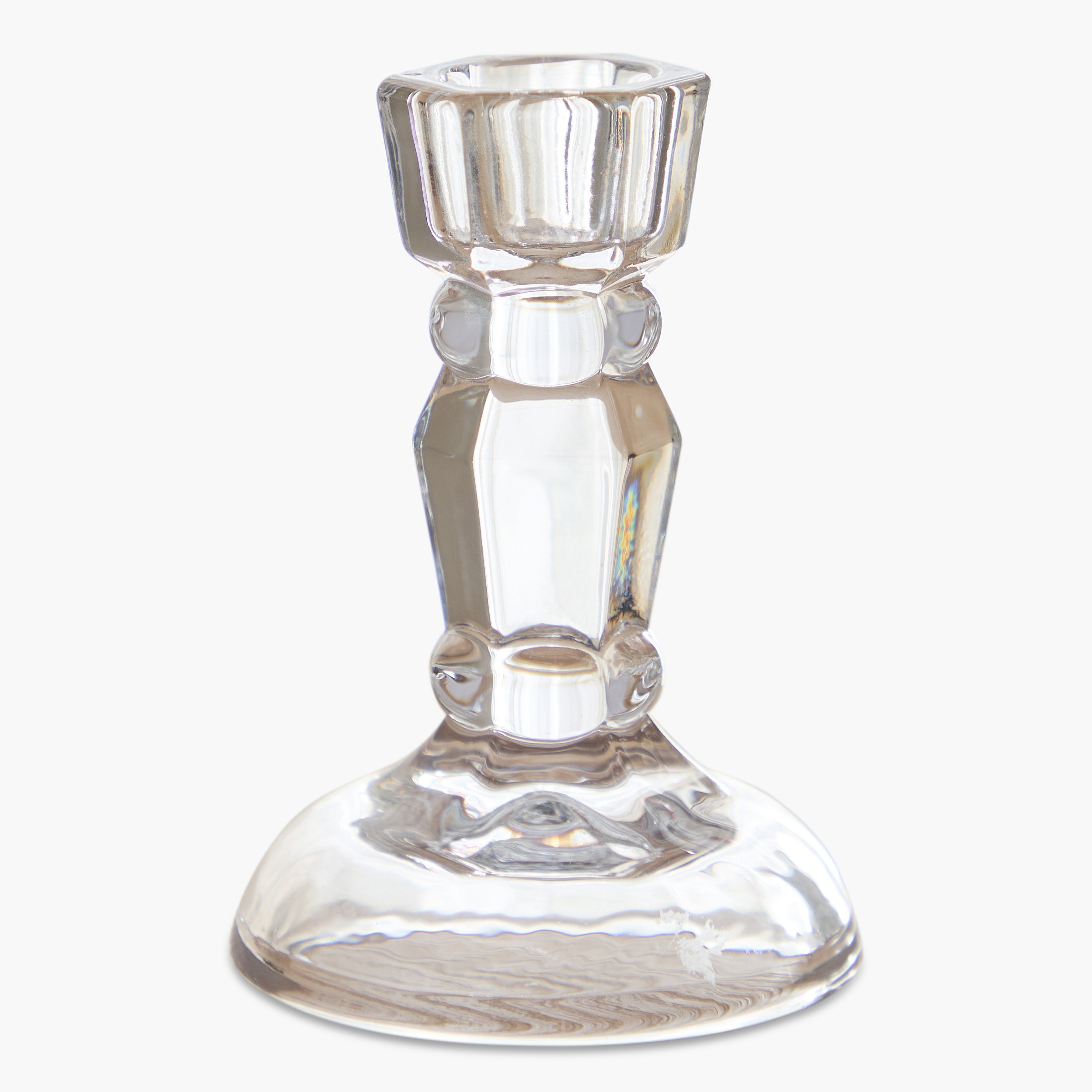 Tamara Heavy Glass Crystalline Clear Small Candleholder - 7x10 cm-hbxlivingroom-decorandaccessories-candleholders-image-5