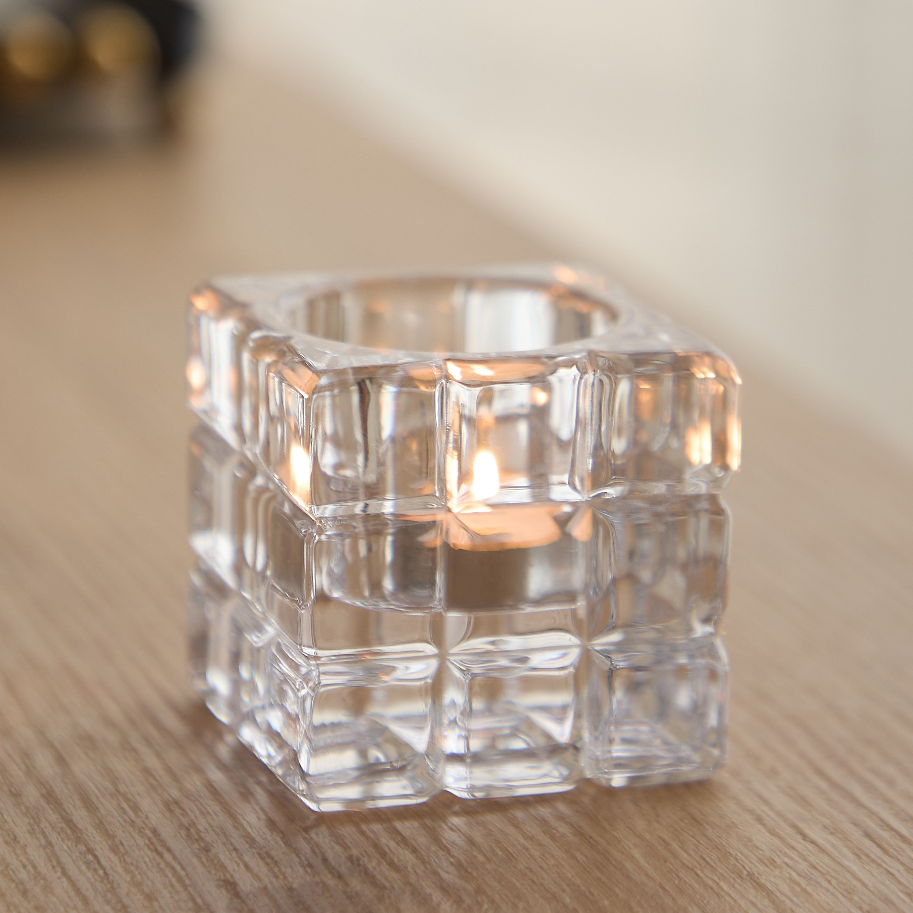 Tamara Heavy Glass Crystalline Candleholder - 5.5x6 cm-hbxlivingroom-decorandaccessories-candleholders-image-1