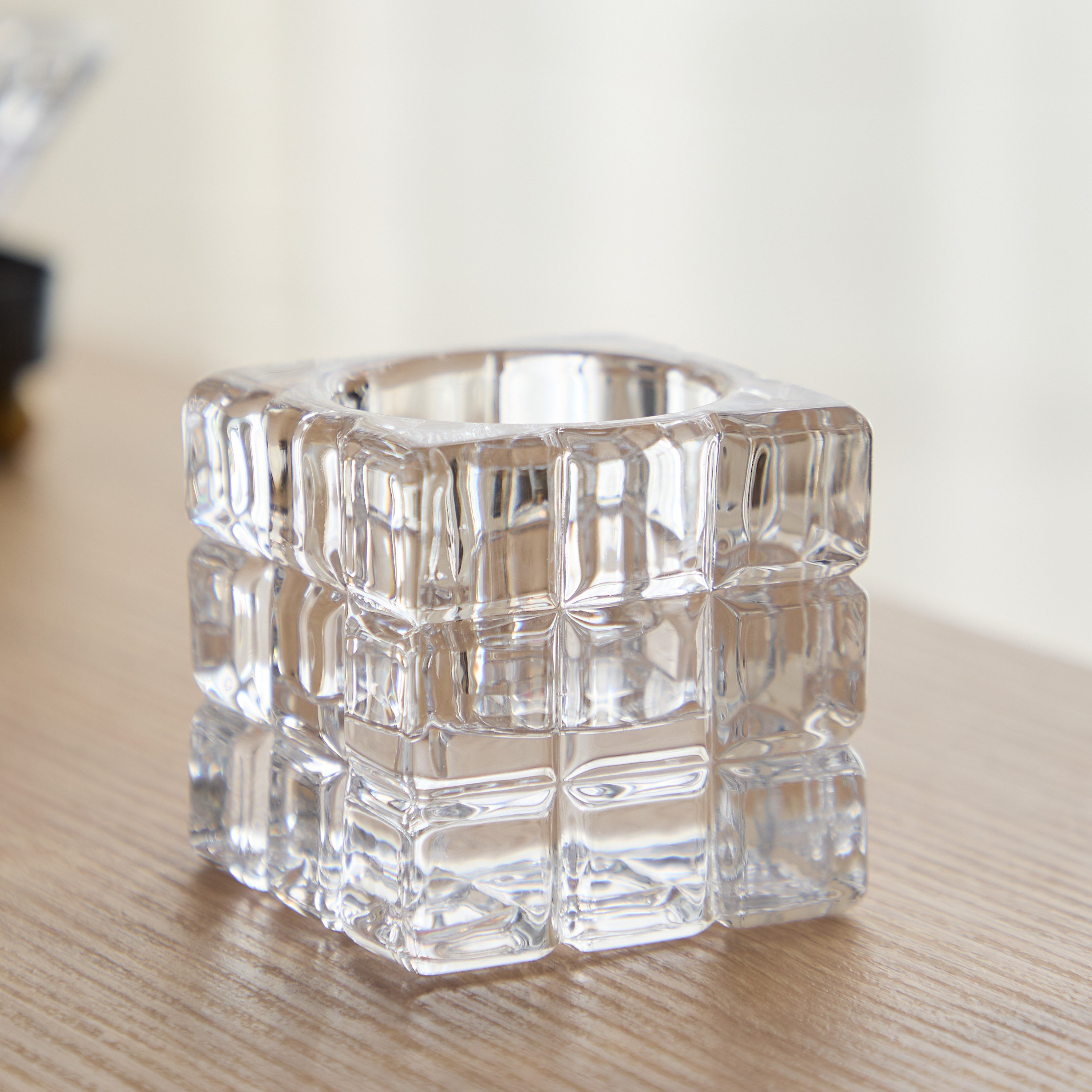 Tamara Heavy Glass Crystalline Candleholder - 5.5x6 cm-hbxlivingroom-decorandaccessories-candleholders-image-2