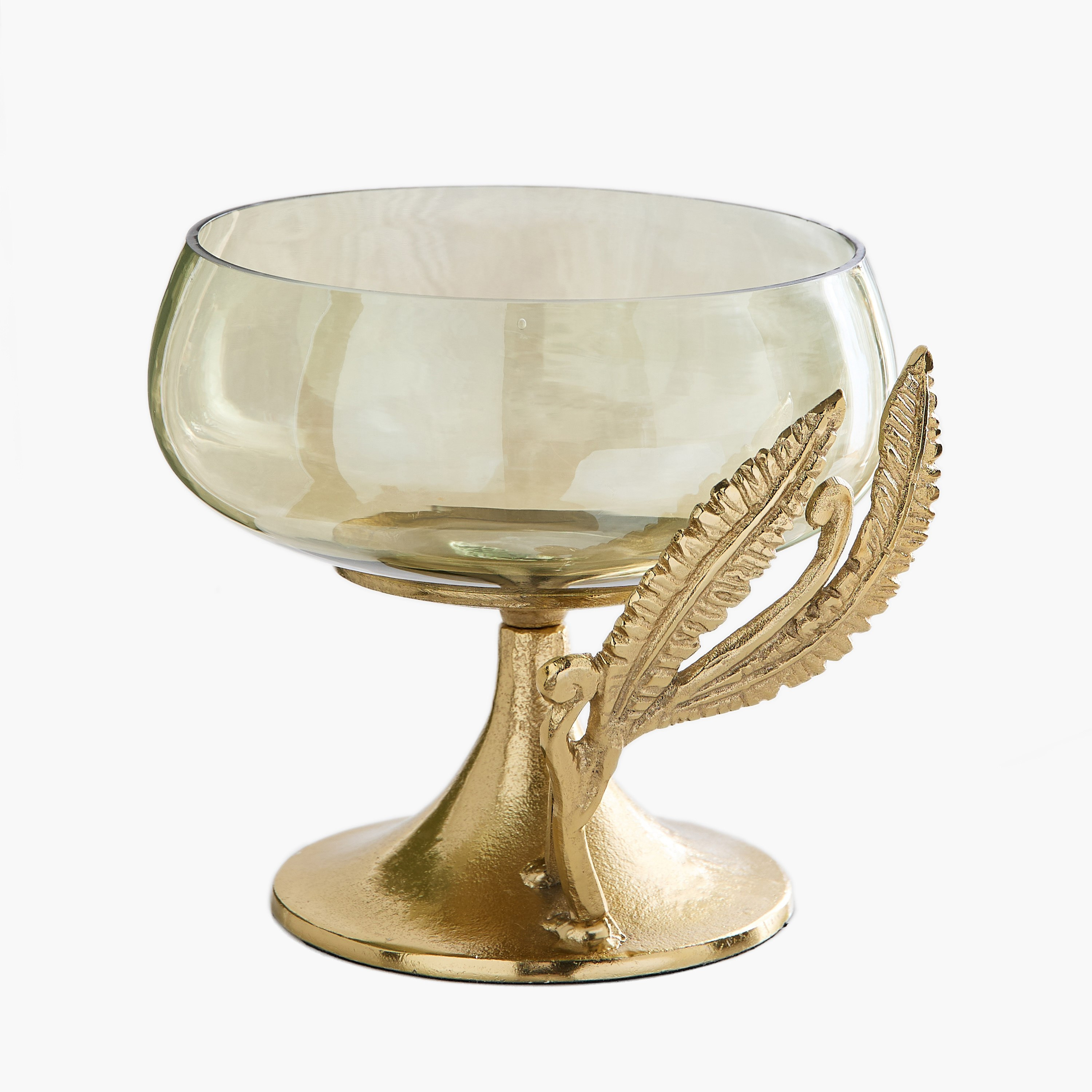 Eternity Bloom Aluminium Fern Twine Pedestal Glass Bowl - 29x28.5x25.5 cm-PROMO_HB_SA_SETFOR1299_270826-image-5