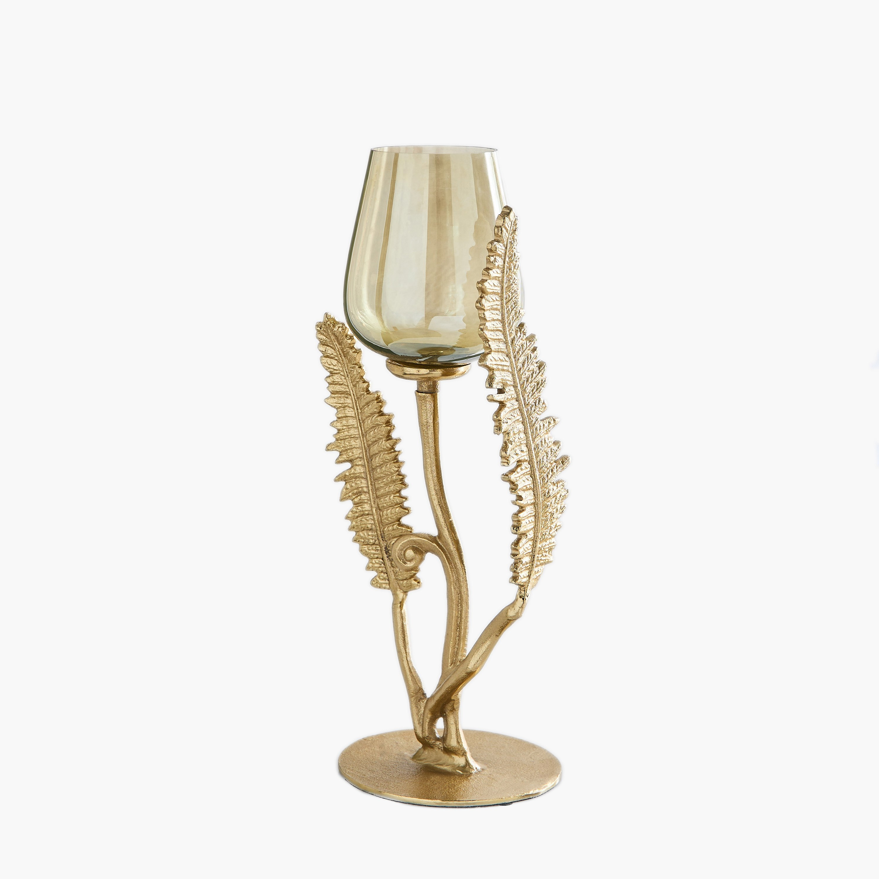 Eternity Bloom Aluminium Fern Twine Candleholder - 18x15x43 cm-hbxlivingroom-decorandaccessories-candleholders-image-5