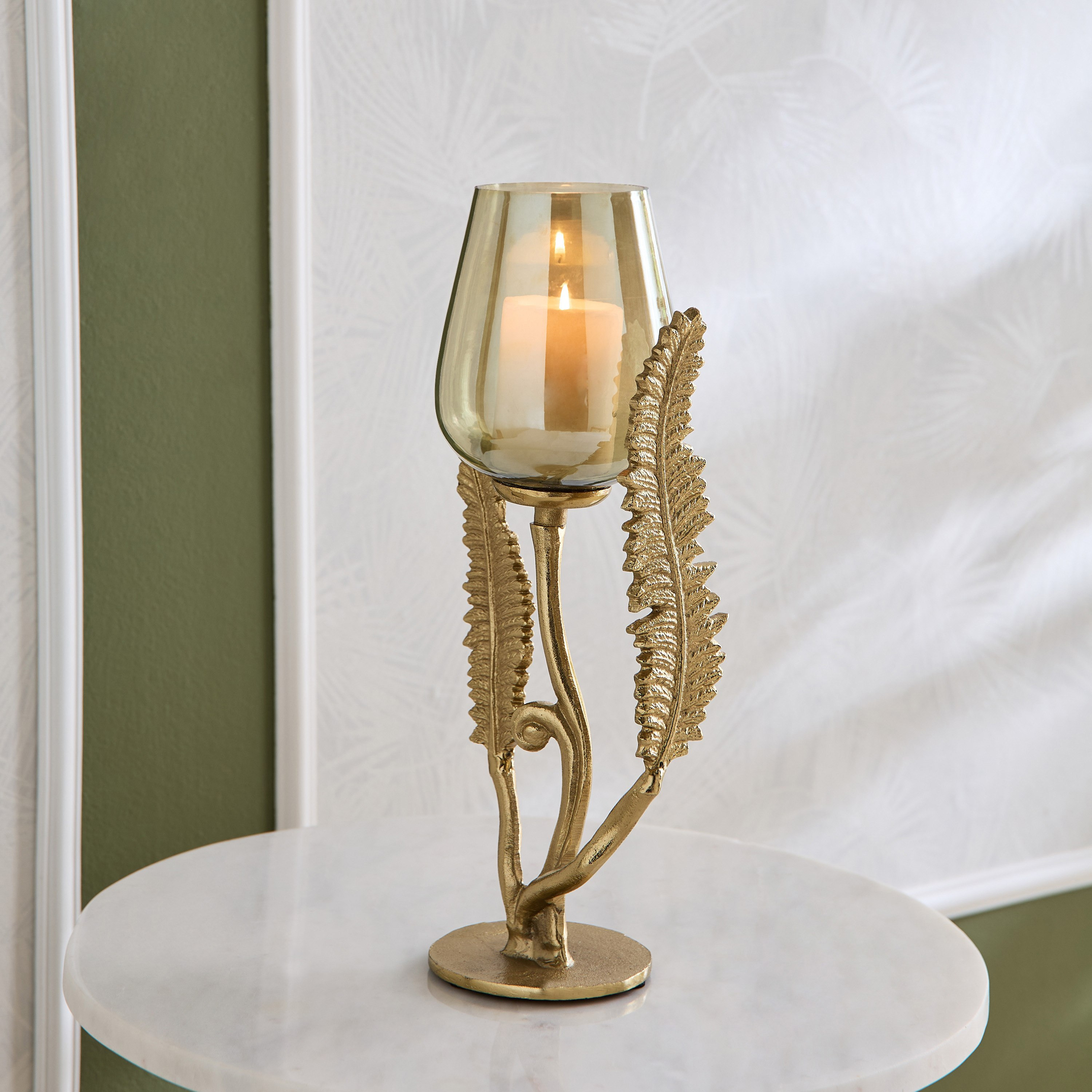 حامل شموع خيوط سرخس ألمونيوم من إيتيرنيتي بلوم - 12×12×37.5 سم-hbxlivingroom-decorandaccessories-candleholders-image-2